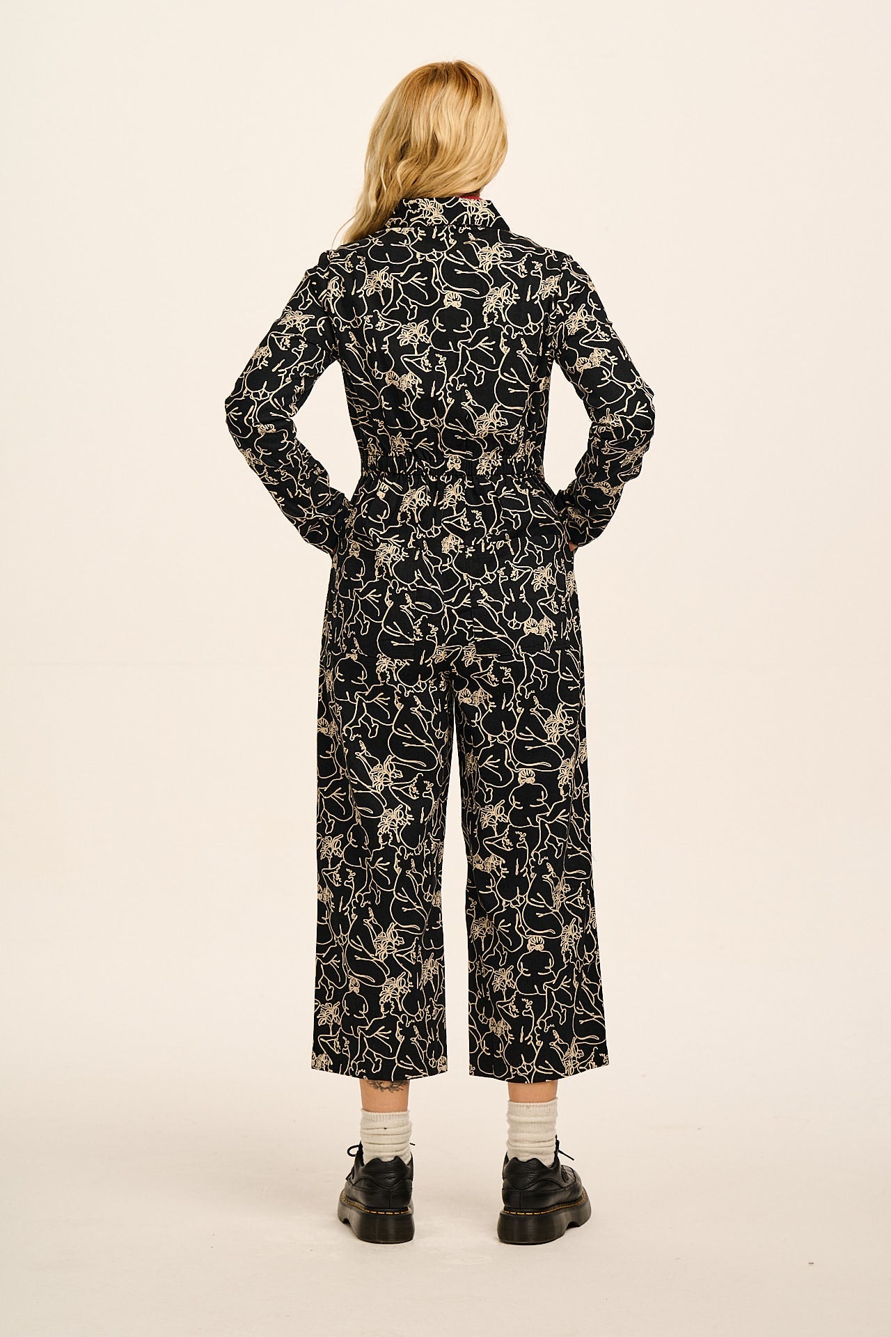 Tavira -  Cotton Long Sleeve Jumpsuit in Bodies Print