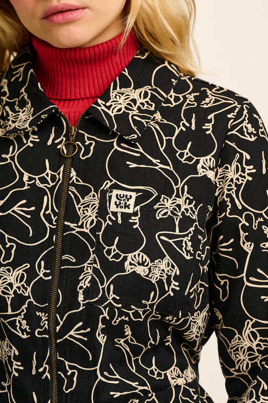 Tavira -  Cotton Long Sleeve Jumpsuit in Bodies Print