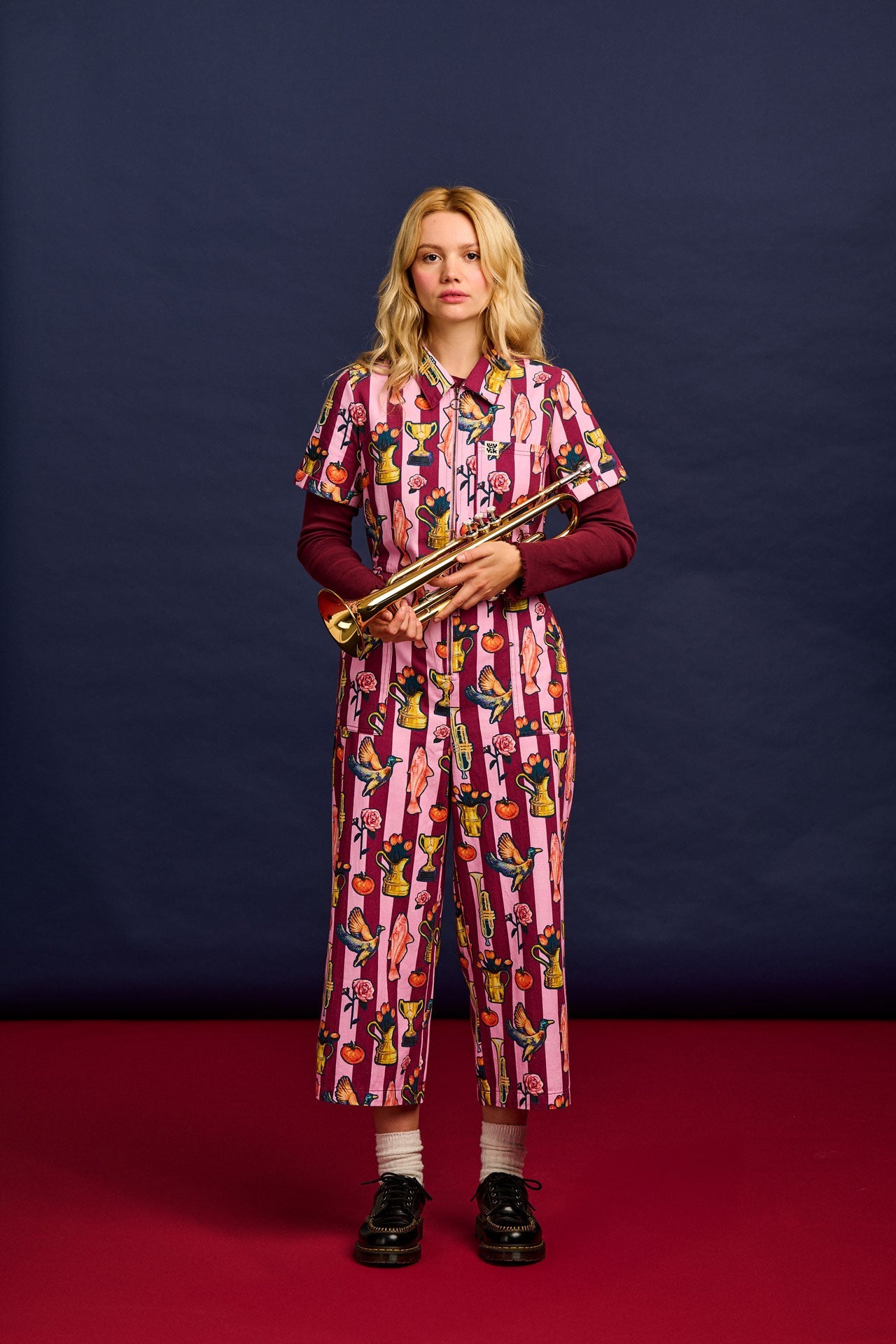 L.E. Ragan - Cotton Jumpsuit in Artist Print by Emily Furr & Yak