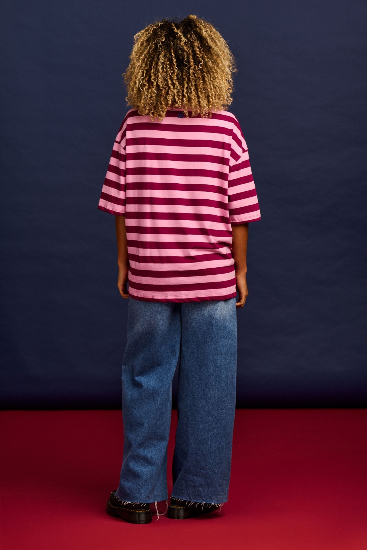 L.E. Benny - Oversized Cotton Tee in Stripe by Emily Furr & Yak