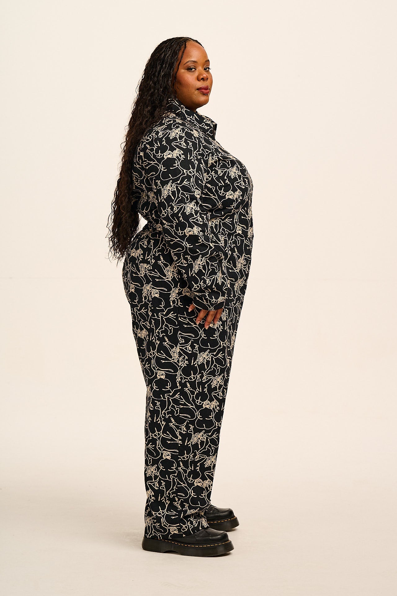 Tavira -  Cotton Long Sleeve Jumpsuit in Bodies Print