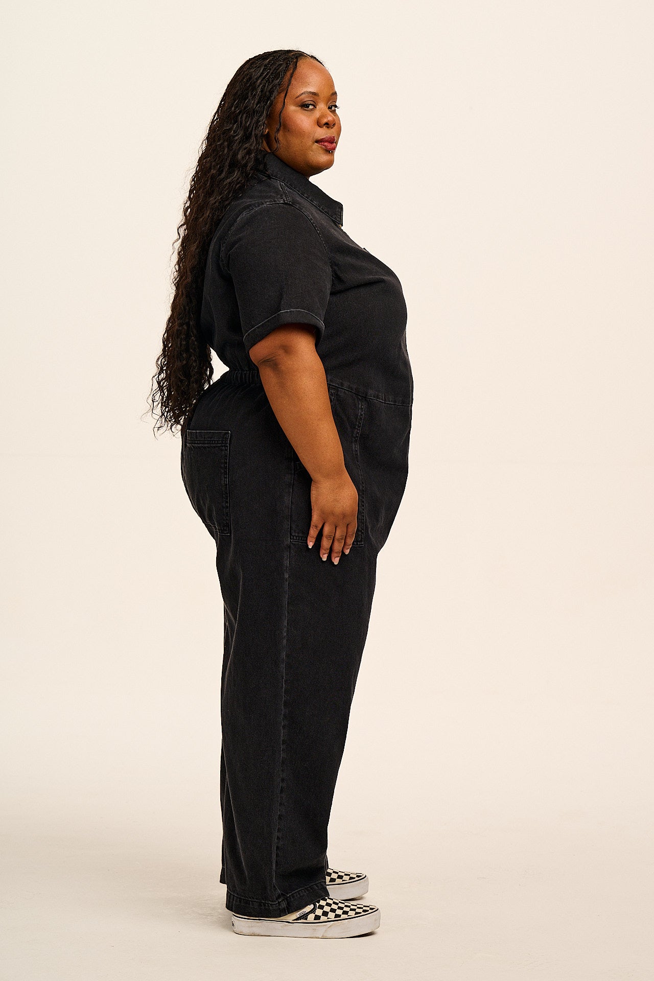 Ragan - Denim Jumpsuit in Black Wash