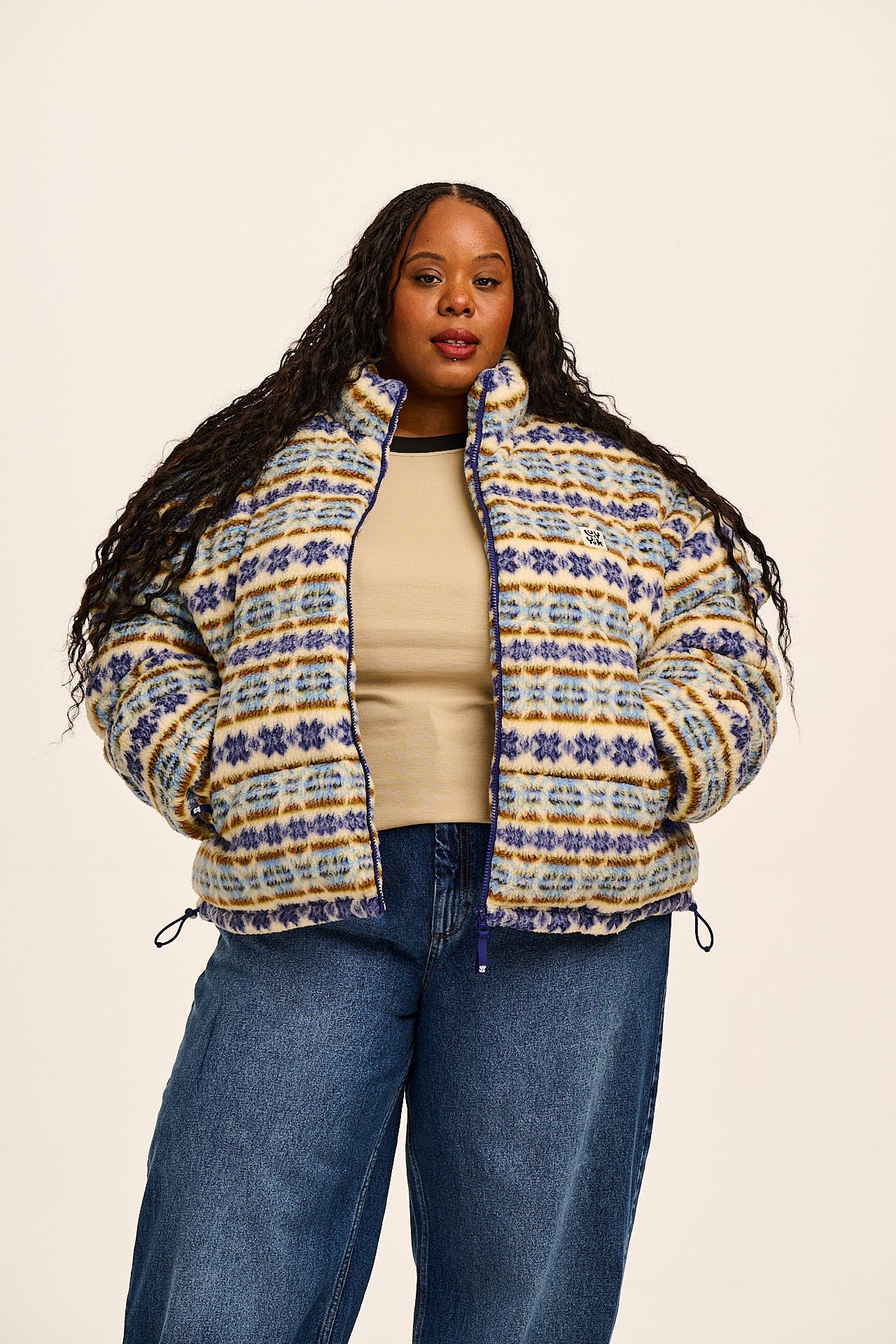 Paloma - Borg Puffer Jacket in Argyle