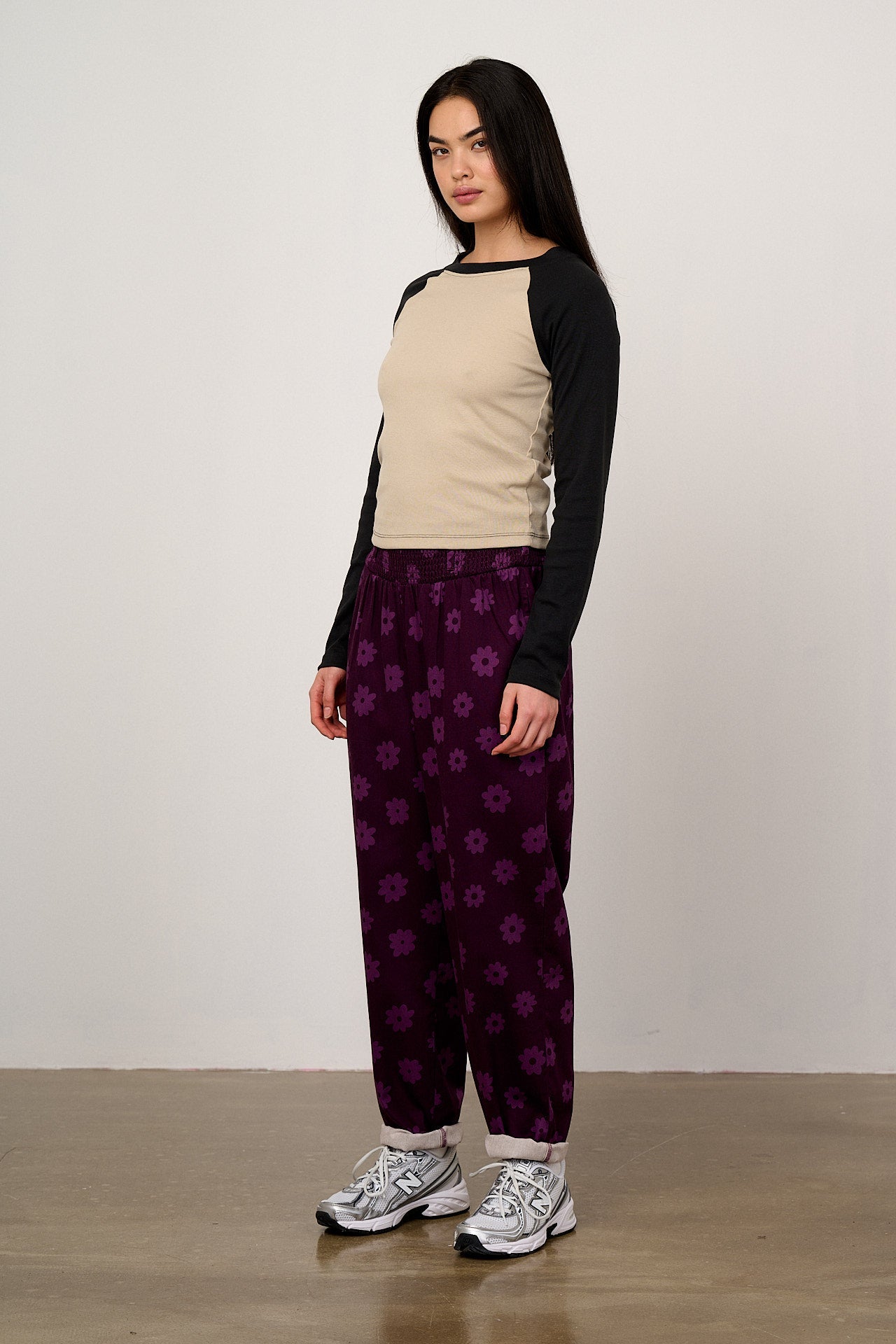 Alexa - Cotton Trousers in Purple Delano