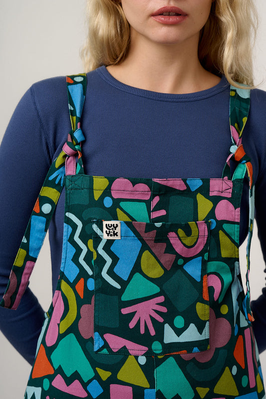 Original - Cotton Dungarees in Bold Shapes