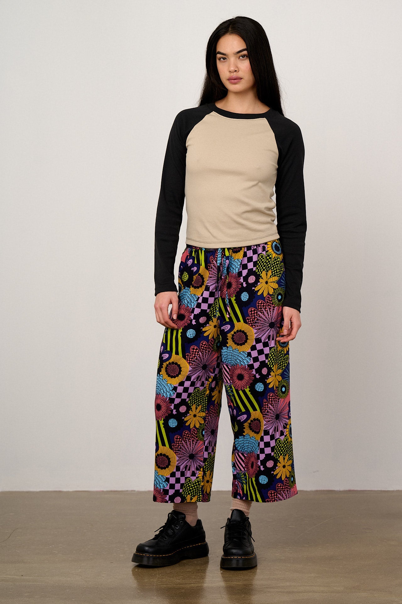 Chuck - Wide Leg Cotton Trousers in Dreams Over Reality