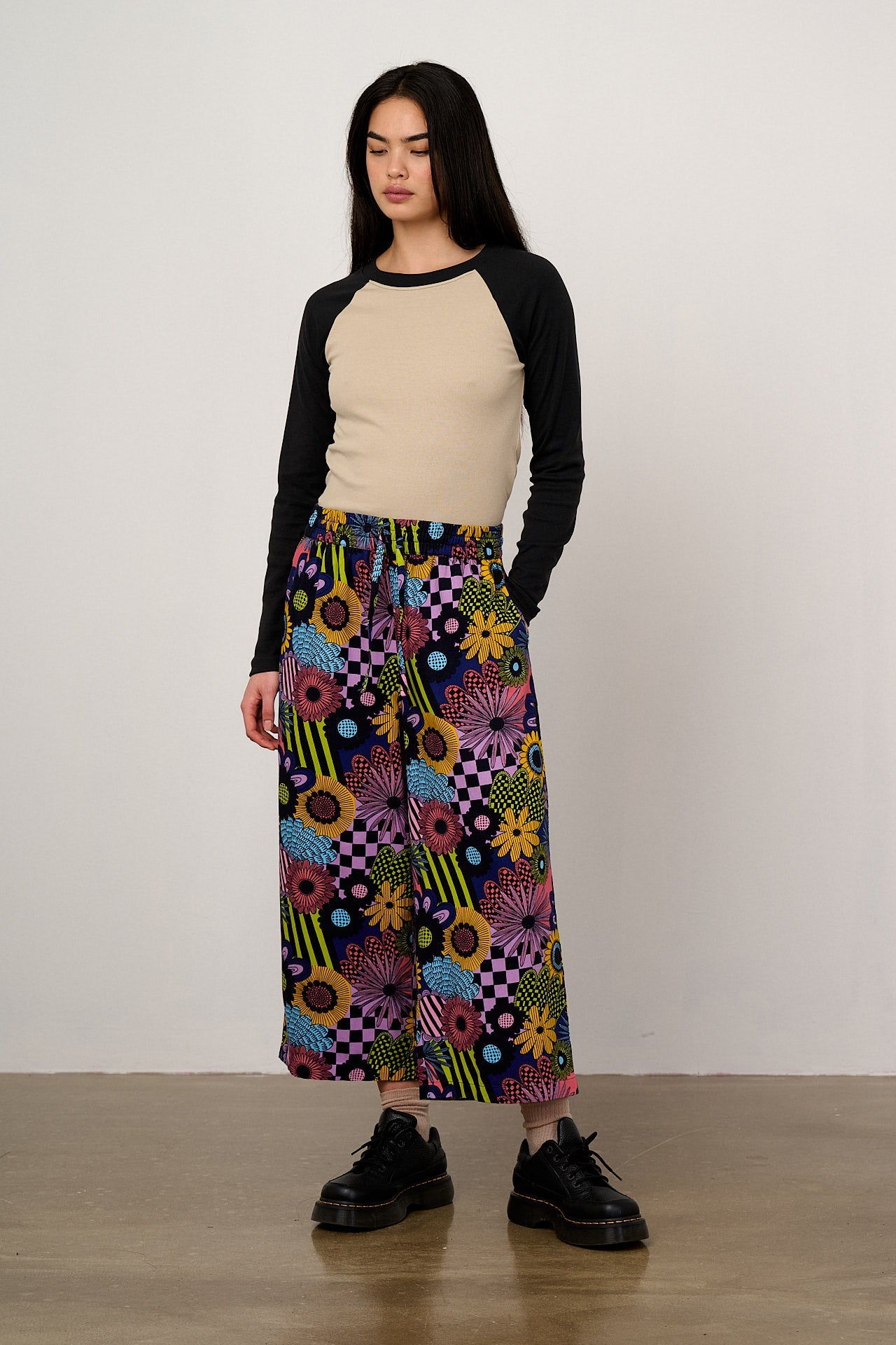 Chuck - Wide Leg Cotton Trousers in Dreams Over Reality
