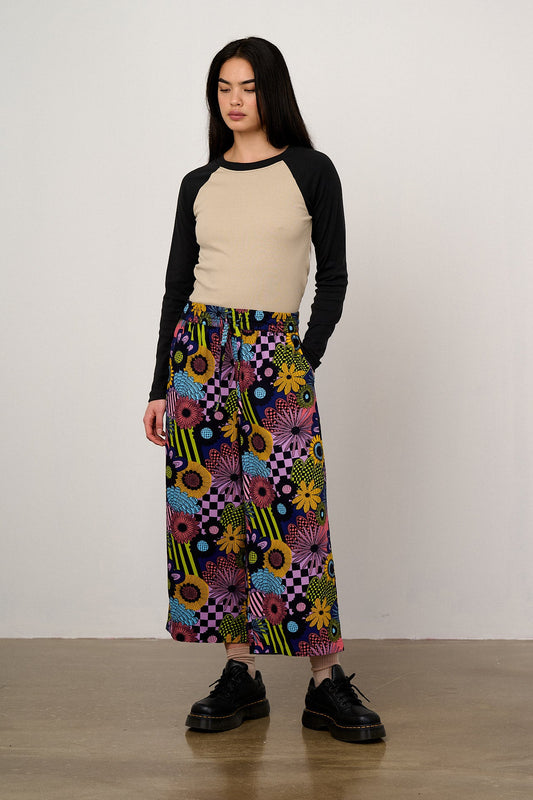 Chuck - Wide Leg Cotton Trousers in Dreams Over Reality