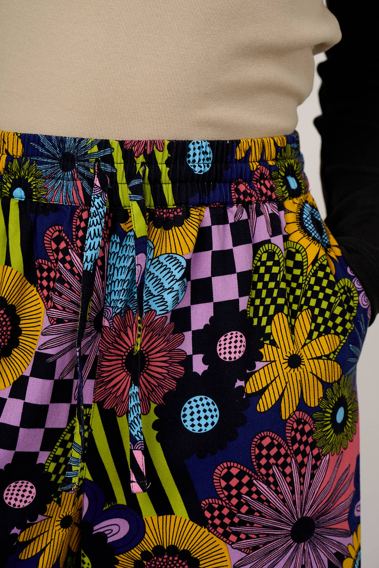 Chuck - Wide Leg Cotton Trousers in Dreams Over Reality