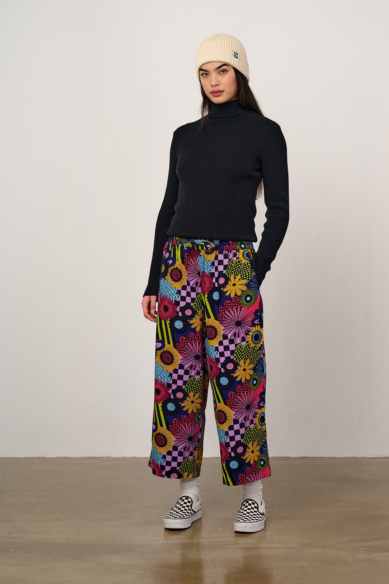 Chuck - Wide Leg Cotton Trousers in Dreams Over Reality