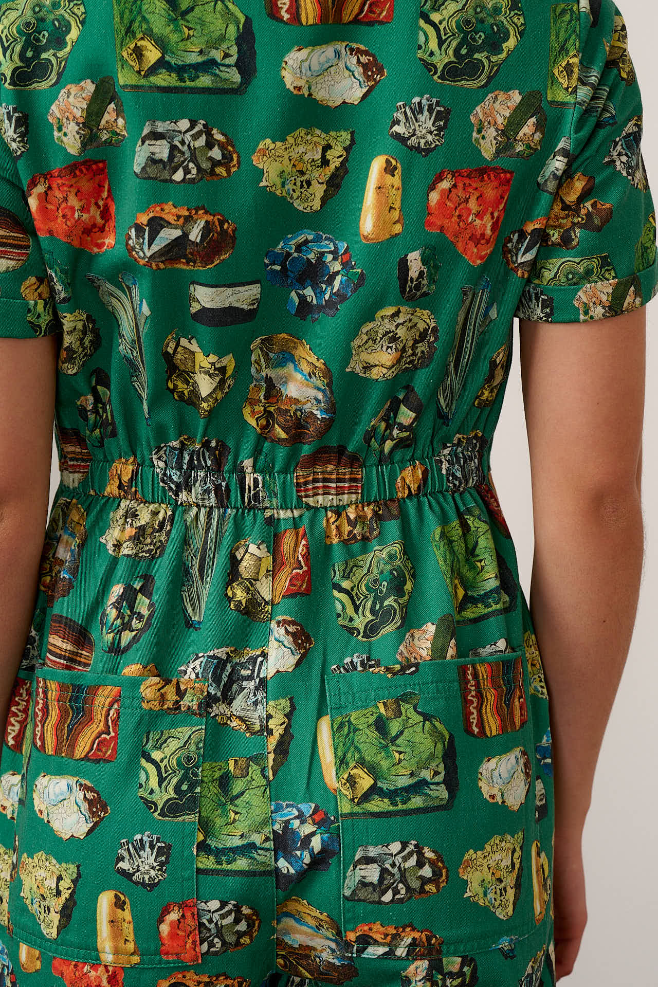 L.E Ragan - Cotton Jumpsuit in Green Minerals Natural History Museum & Yak