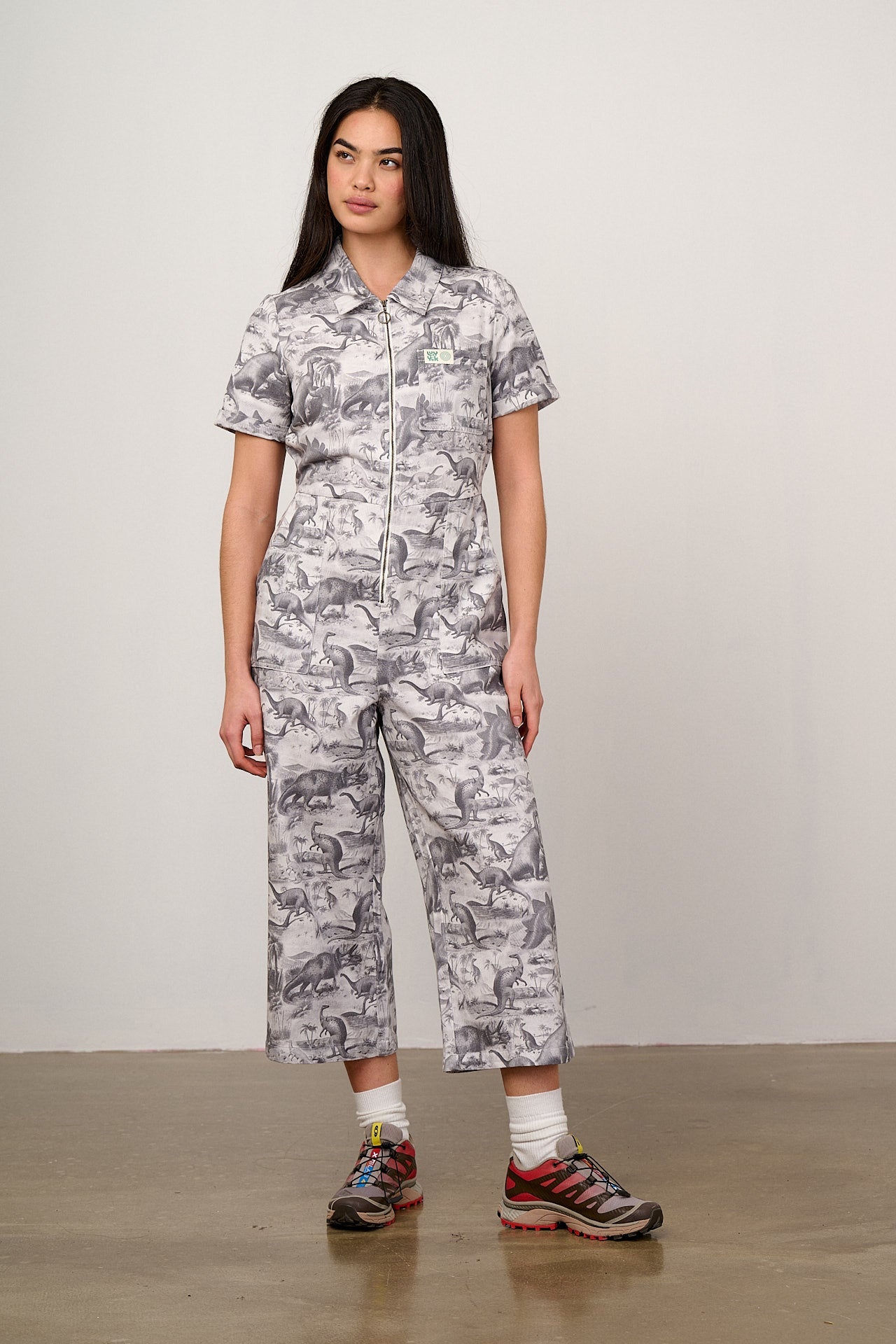 L.E. Ragan - Cotton Jumpsuit in Dinosaurs Natural History Museum & Yak