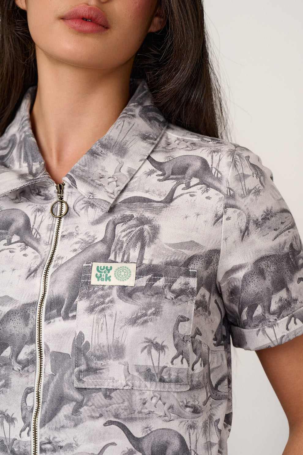 L.E. Ragan - Cotton Jumpsuit in Dinosaurs Natural History Museum & Yak ...