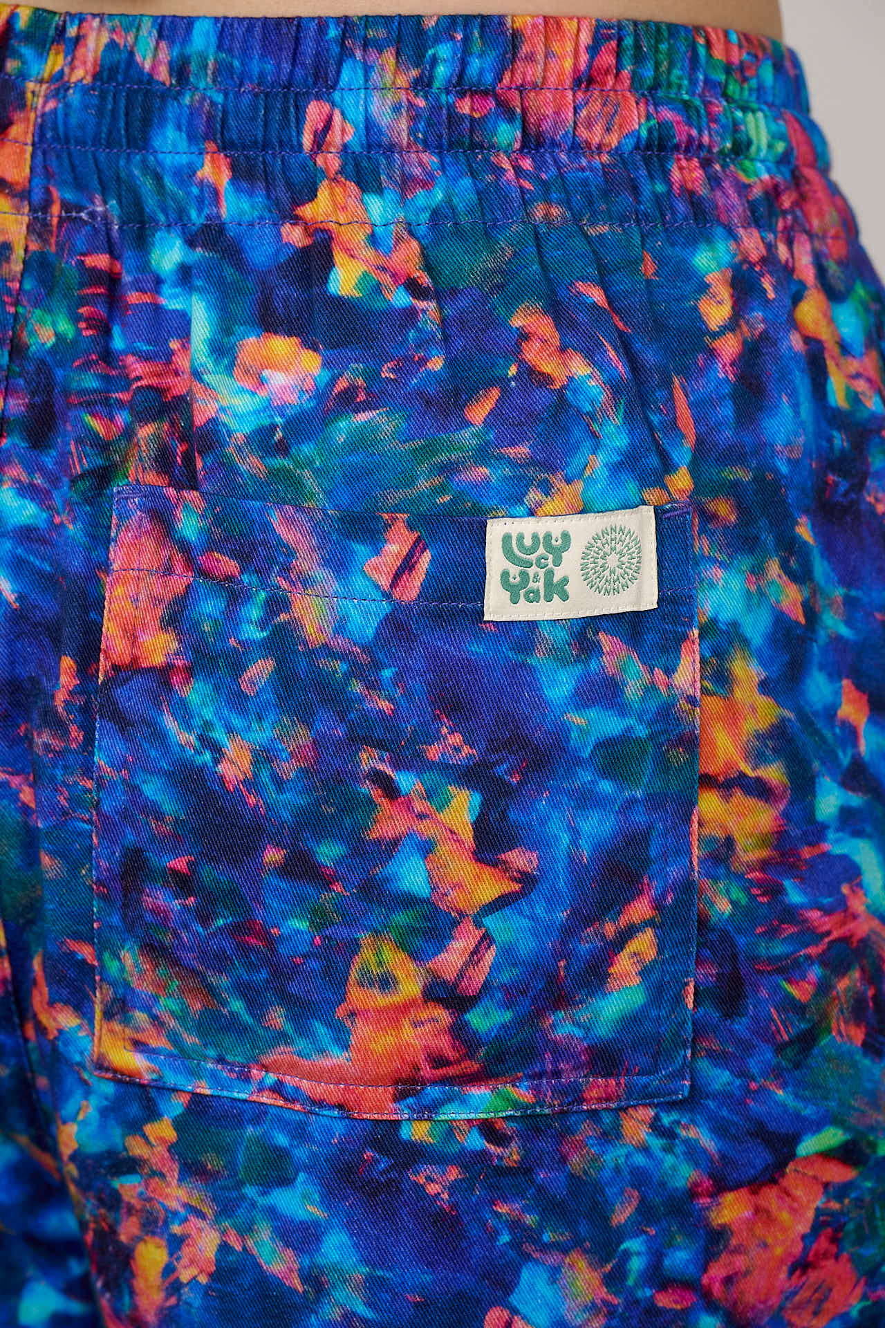 L.E. Chuck - Wide Leg Cotton Trousers in Digital Blur Natural History Museum & Yak