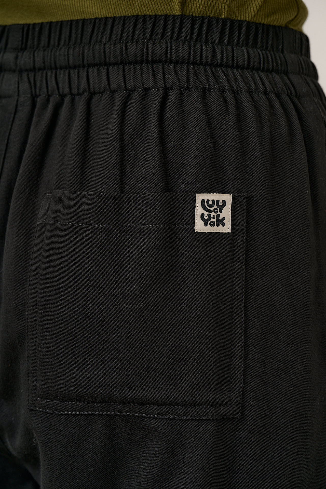 Norris - Wide Leg Cotton Trousers in Black