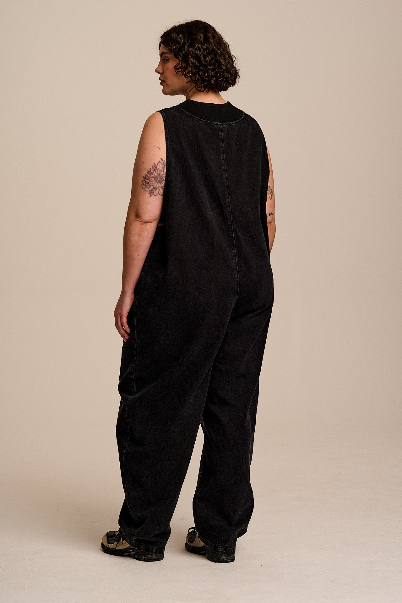 Ara - Denim Dungarees in Washed Black