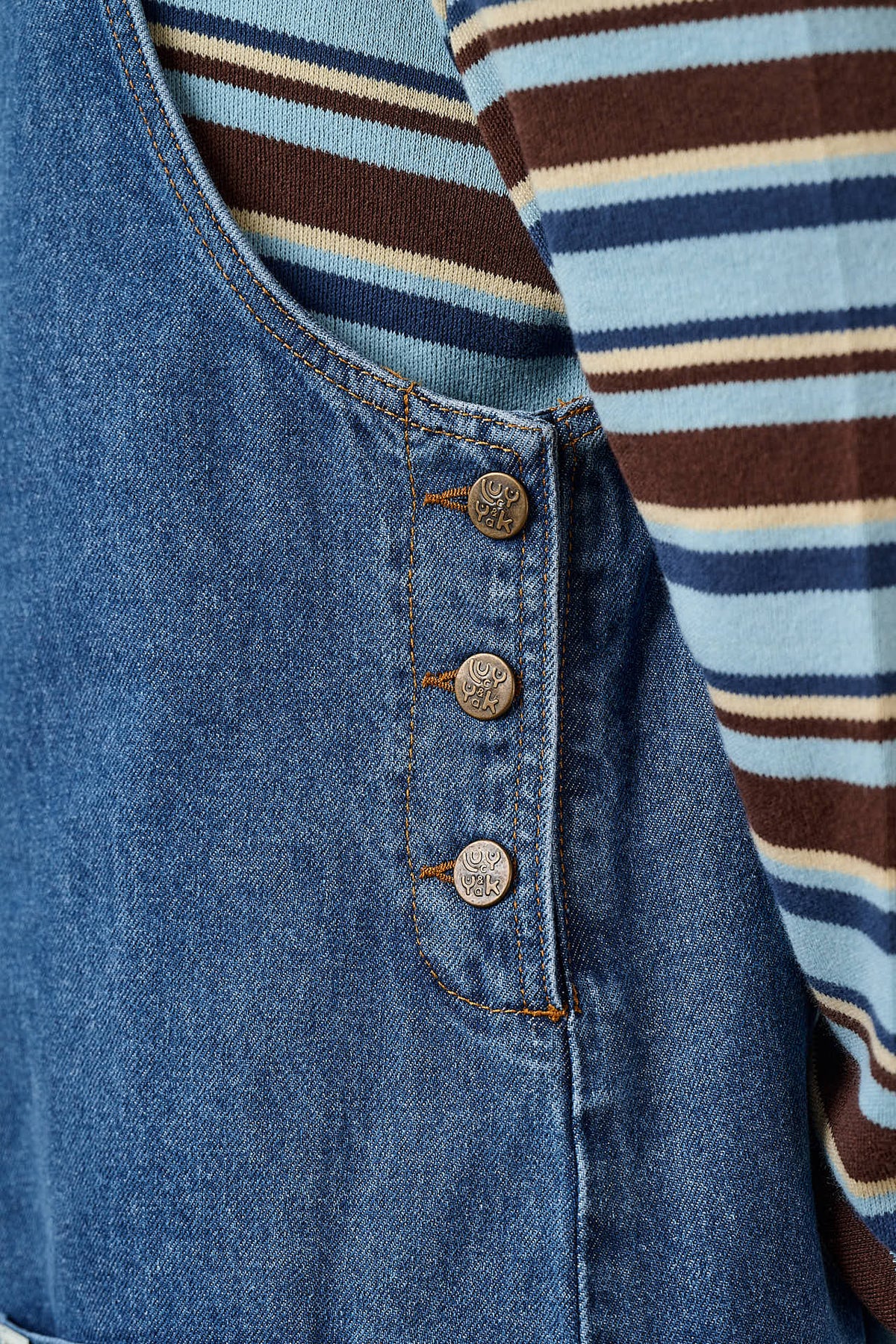 Layla Pinafore Mini Dress - Organic Cotton Denim in Blue Wash