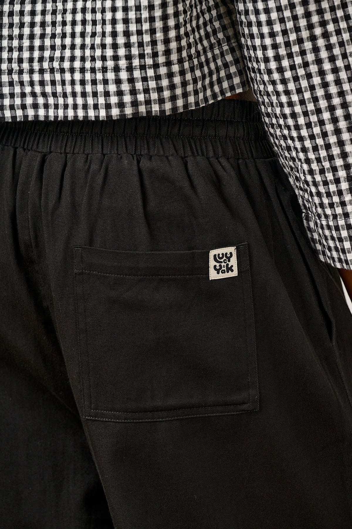 Chuck - Wide Leg Cotton Trousers in Black