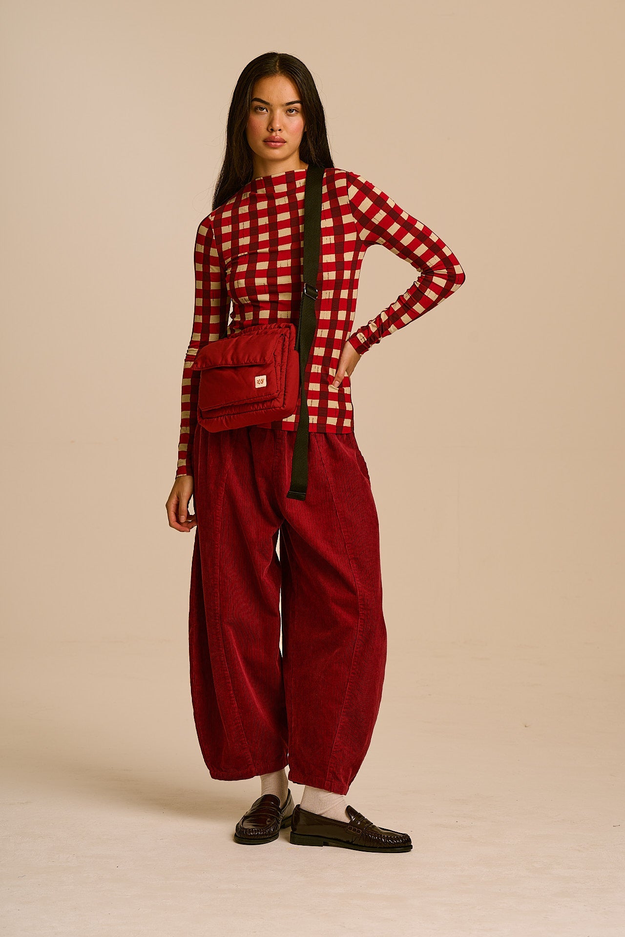 Maddox - Recycled Polyester Crossbody Bag in Maroon