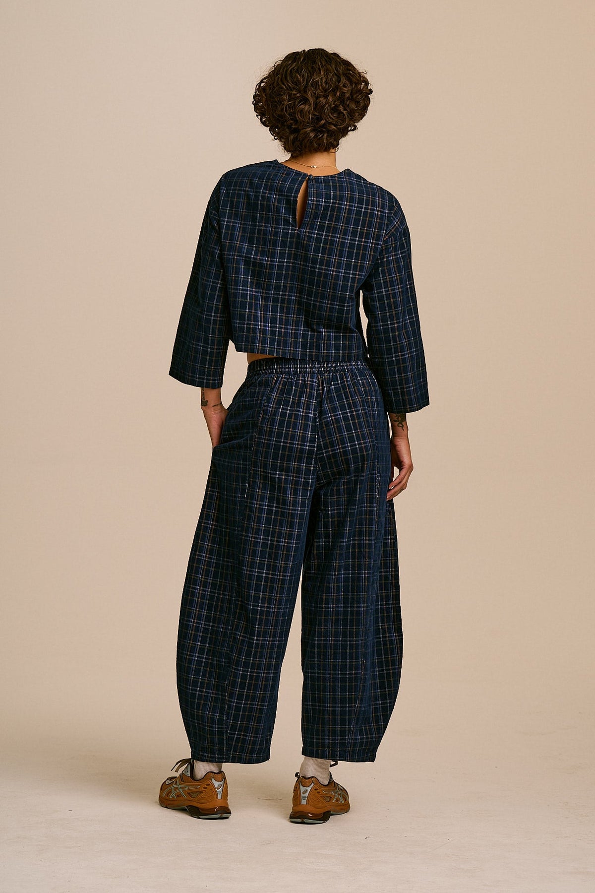 Obregon - Organic Cord Trousers in Woodland Check
