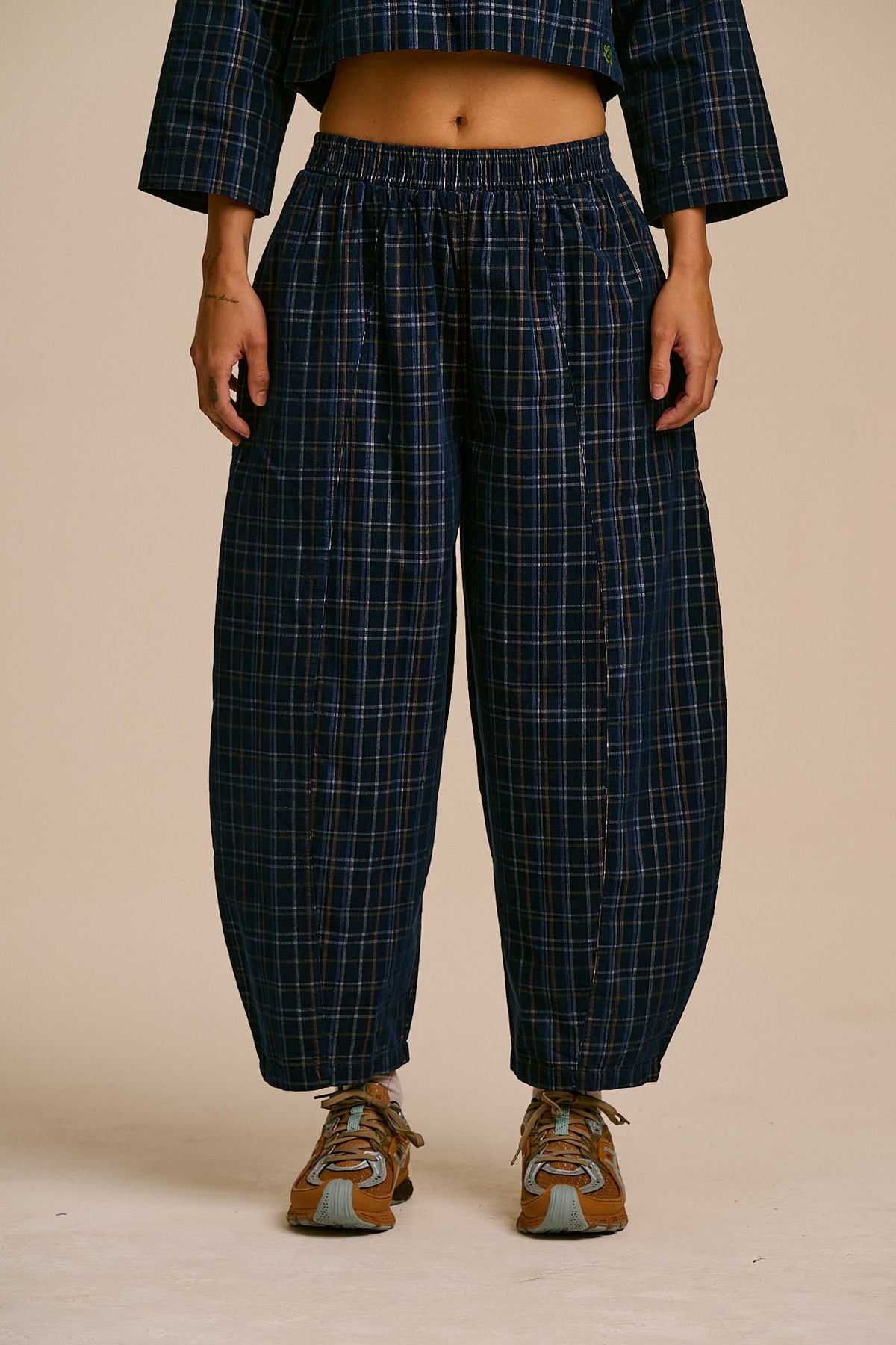 Obregon - Organic Cord Trousers in Woodland Check
