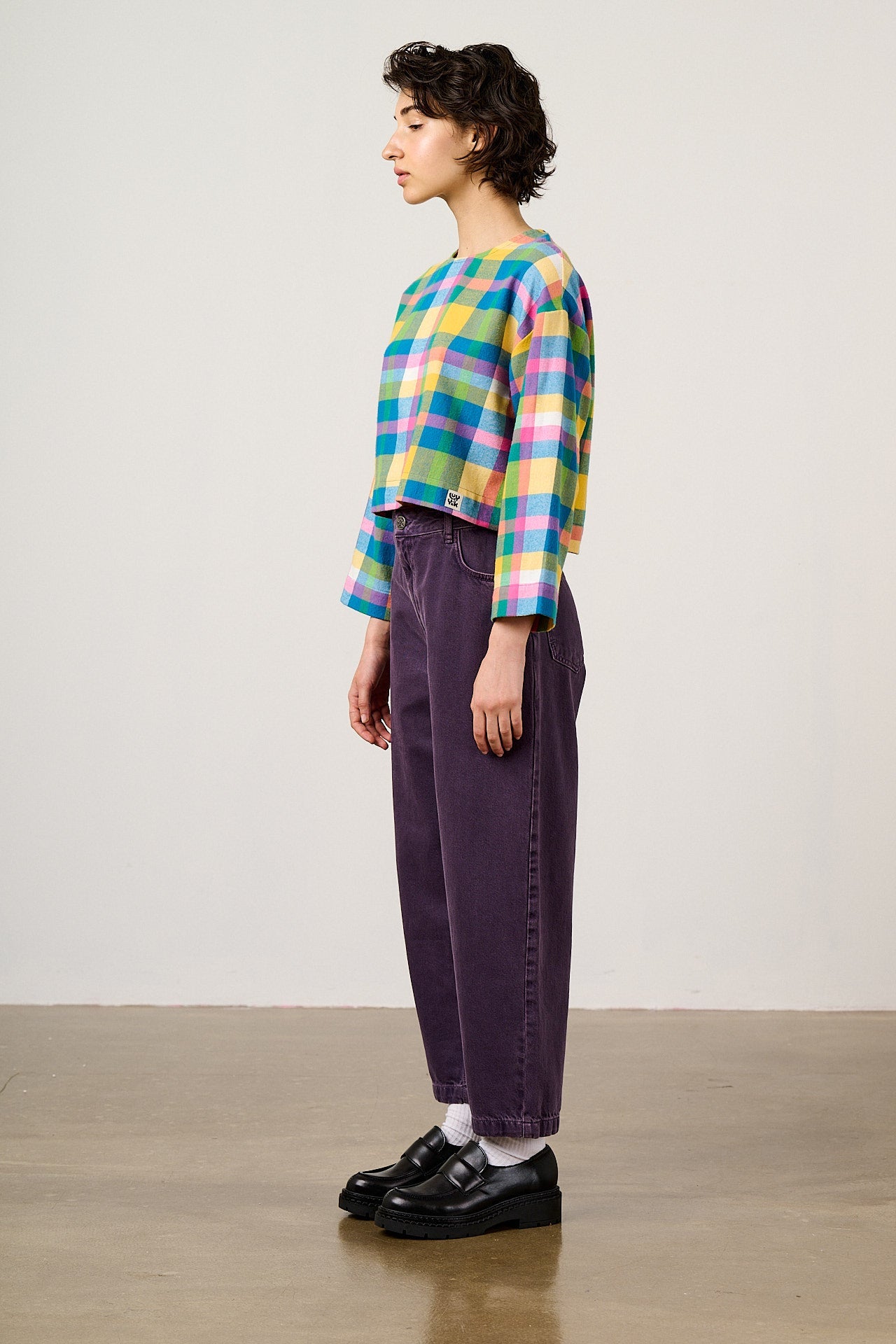 Maisie - Brushed Cotton Top in Retro Picnic Fun Check