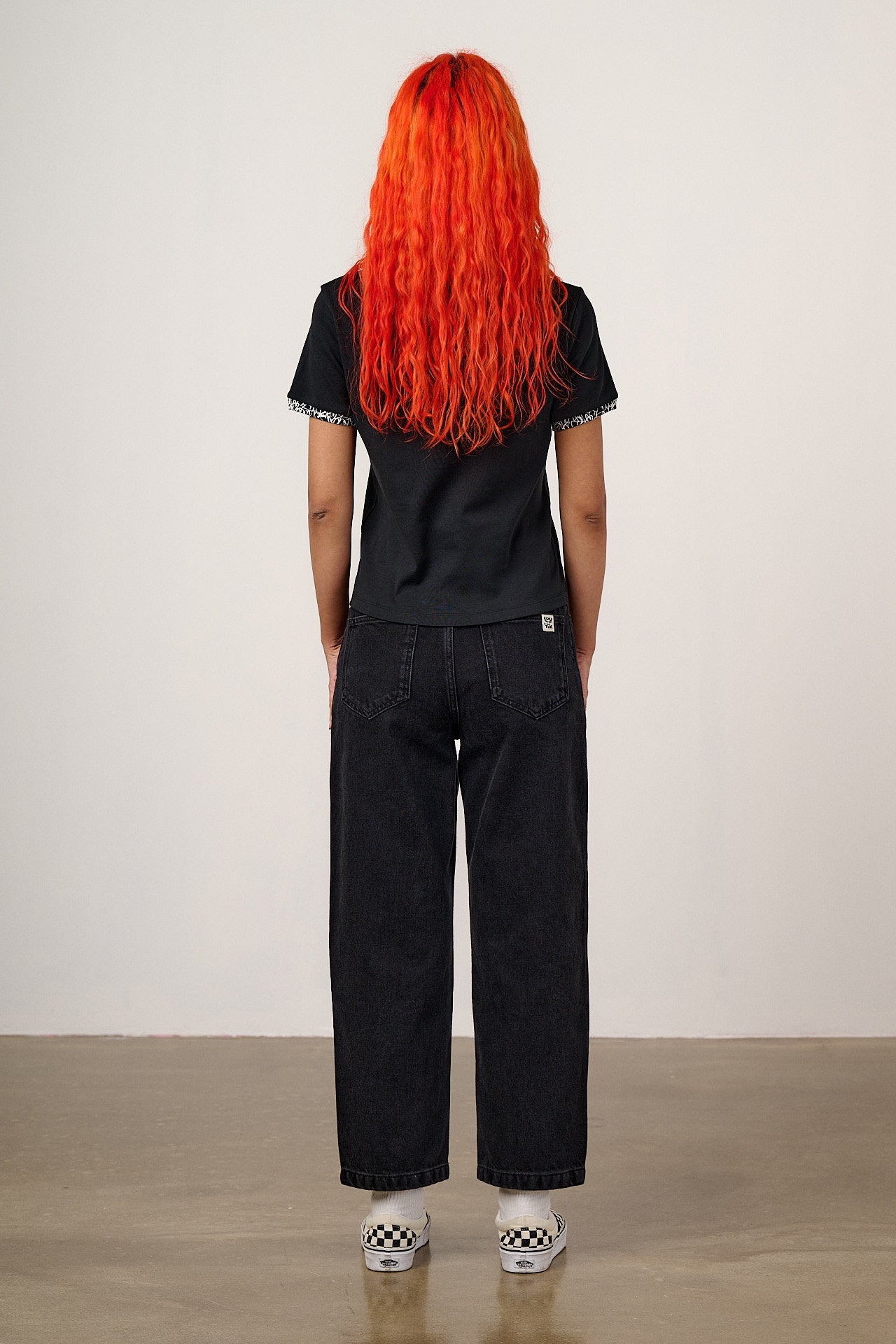 Maya - Organic Cotton Tee in Black Graffiti Trim