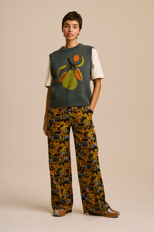 L.E Saffle - Cotton Knitted Vest in Monique Aimee & Yak