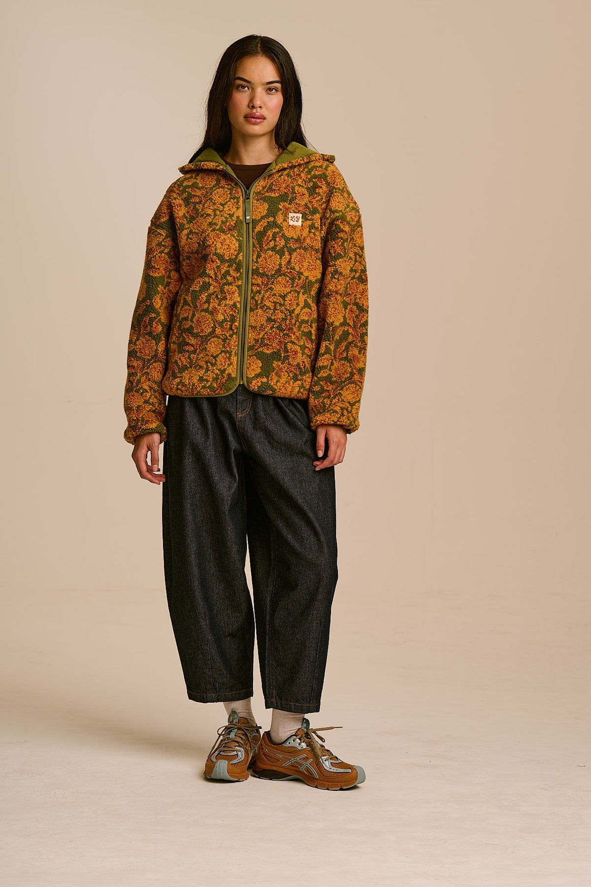 Misha - Borg Fleece Jacket in Green Palace Floral