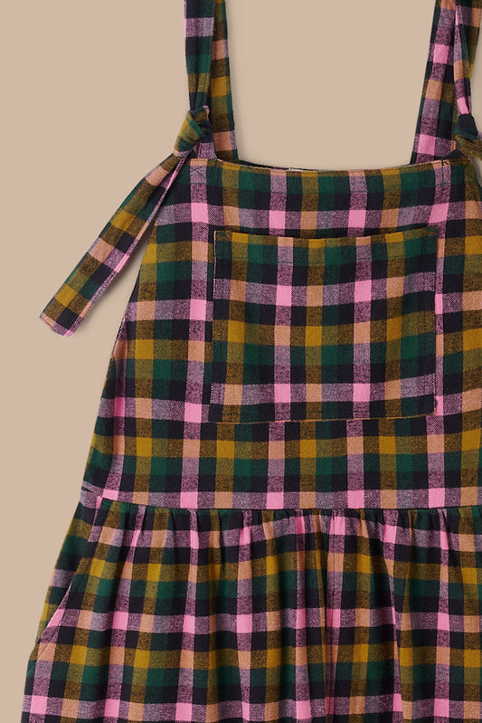 Miyada - Brushed Cotton Overalls in Botanist Gingham