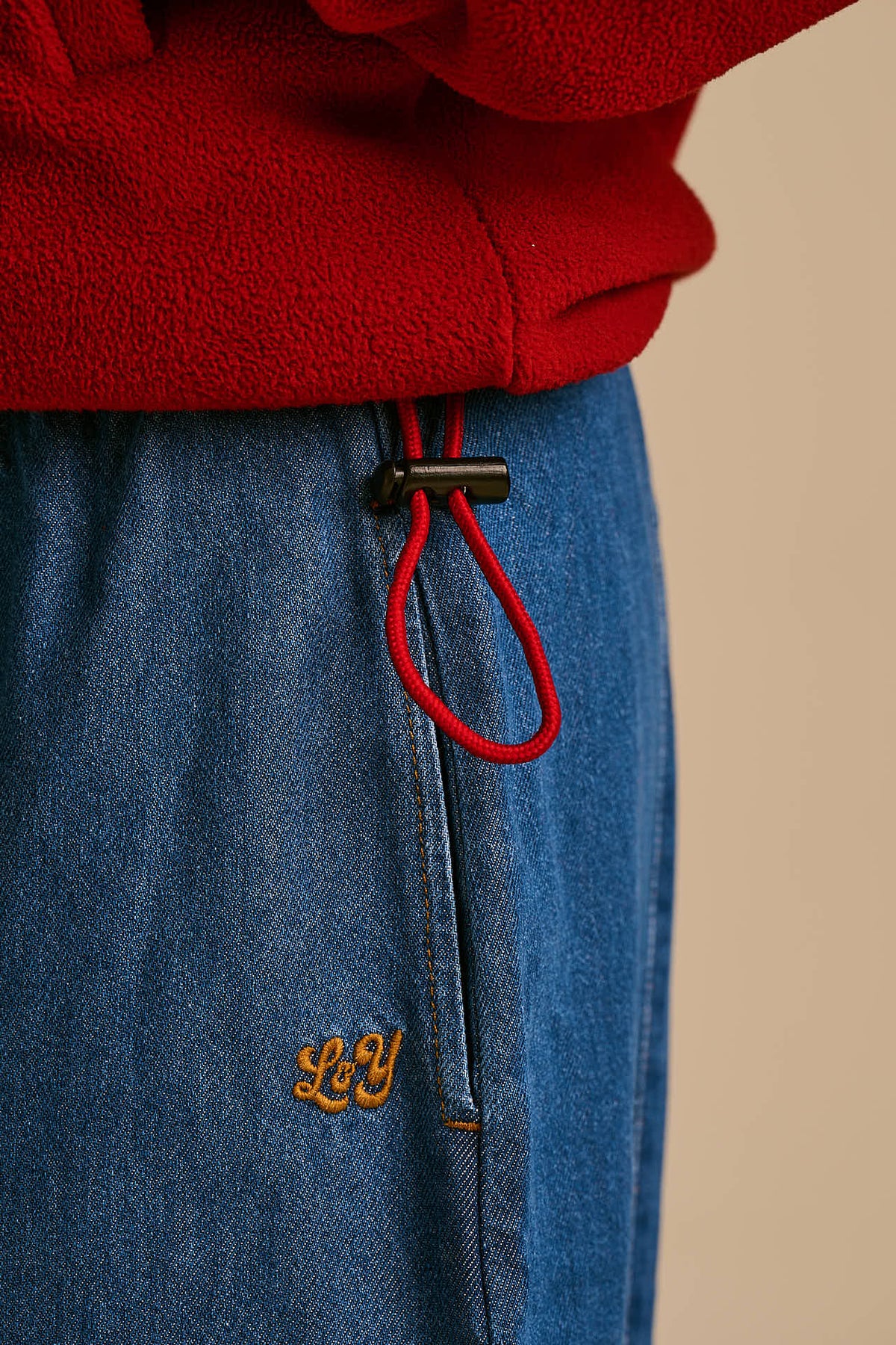Nicks - Full Zip Polar Fleece in Red Dahlia with Fish