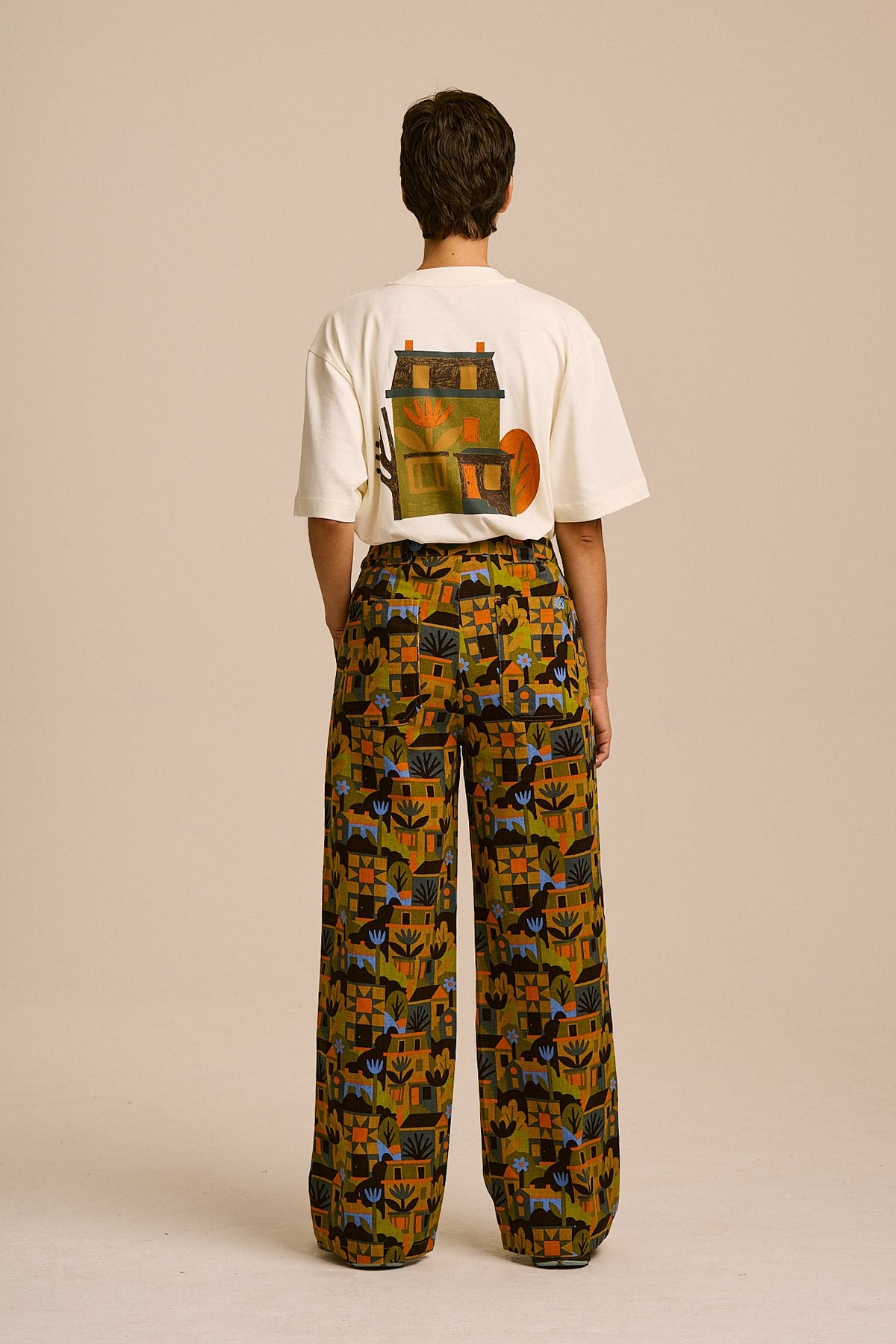 Delores - Organic Cotton Twill Trousers in Monique Aimee & Yak