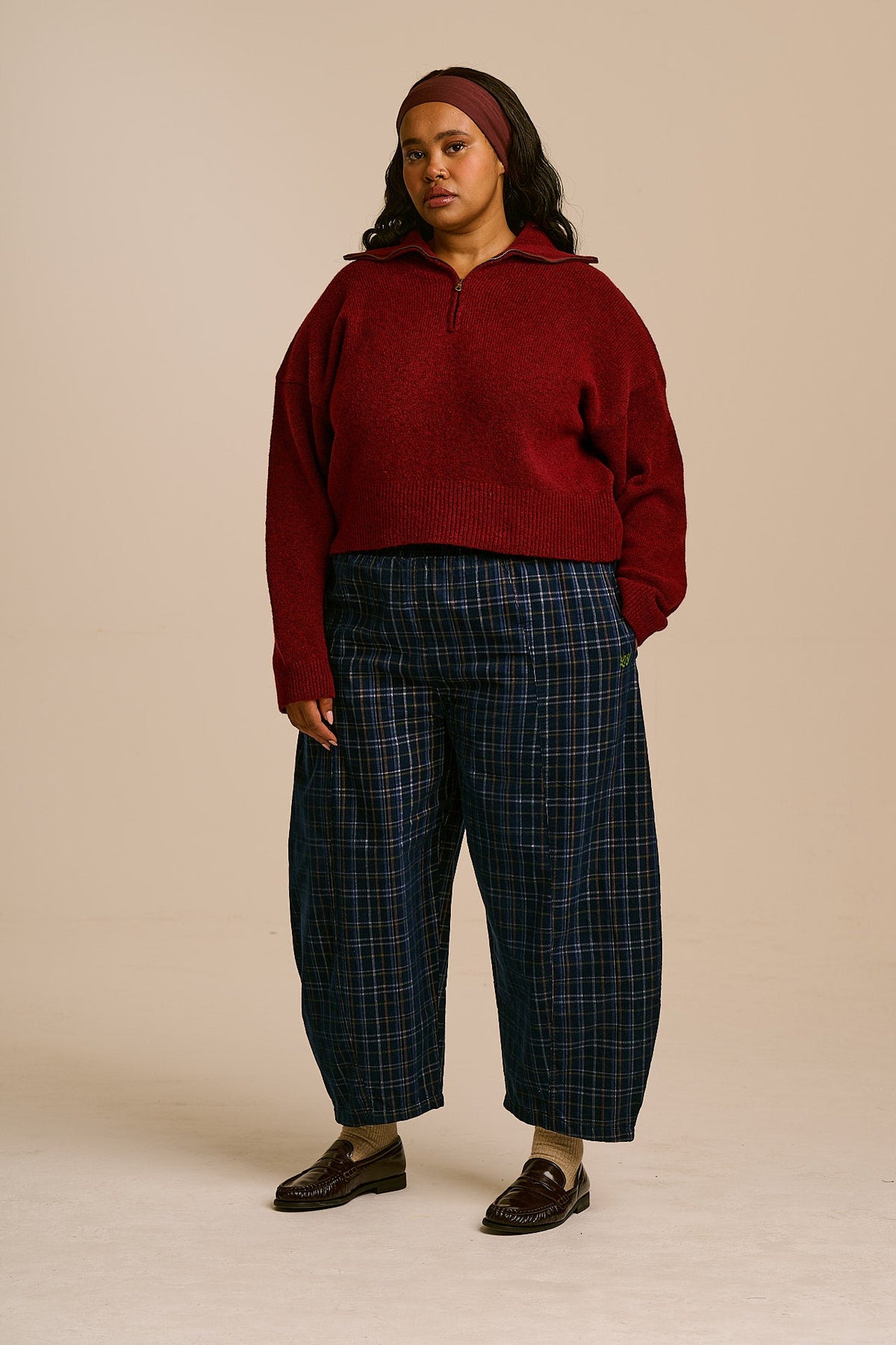 Obregon - Organic Cord Trousers in Woodland Check