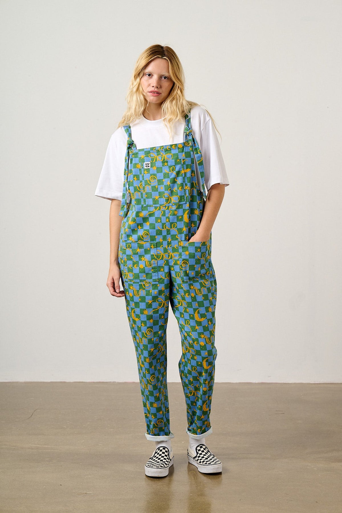 Original - Cotton Dungaree in Celestial Checkerboard