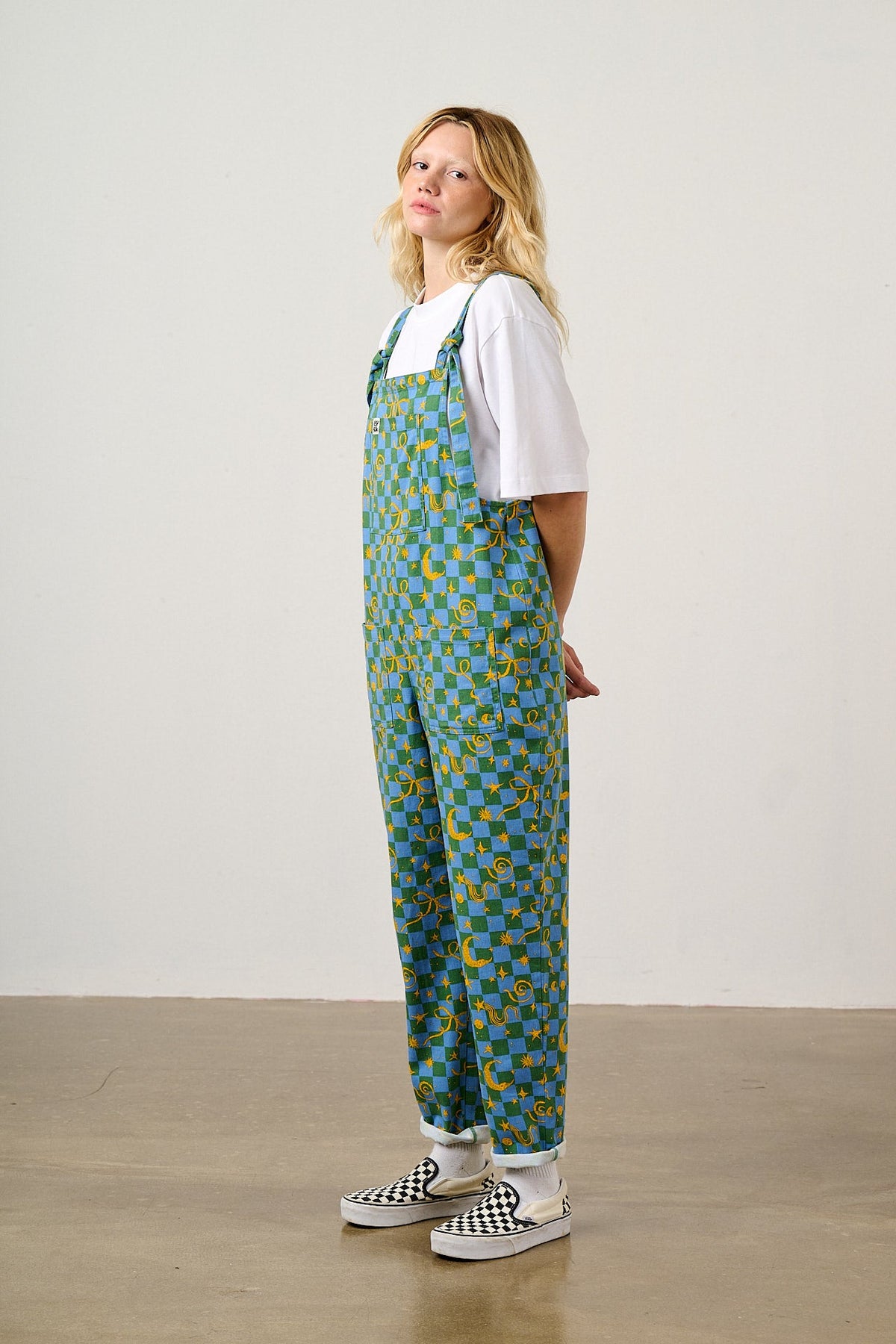 Original - Cotton Dungaree in Celestial Checkerboard
