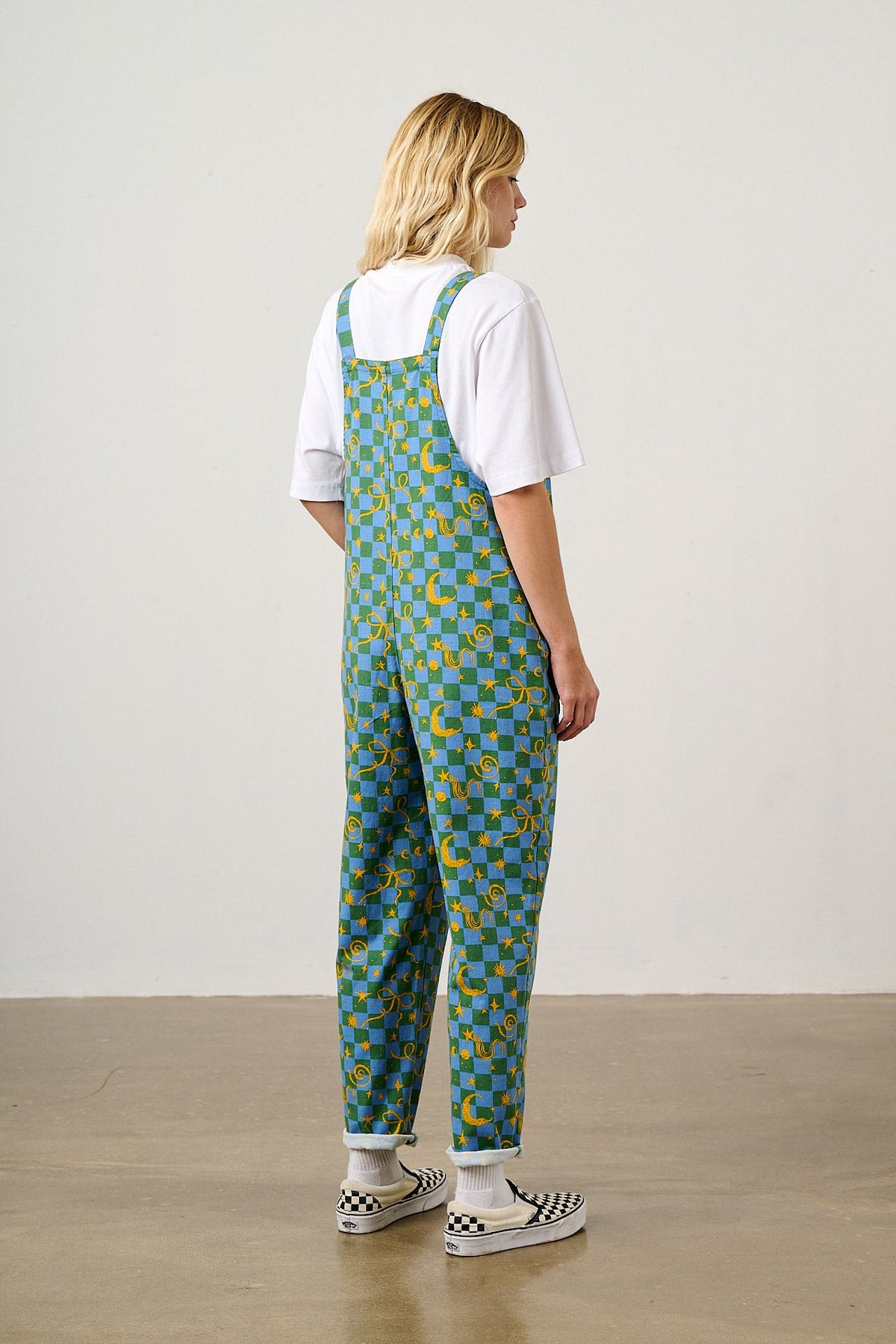 Original - Cotton Dungaree in Celestial Checkerboard