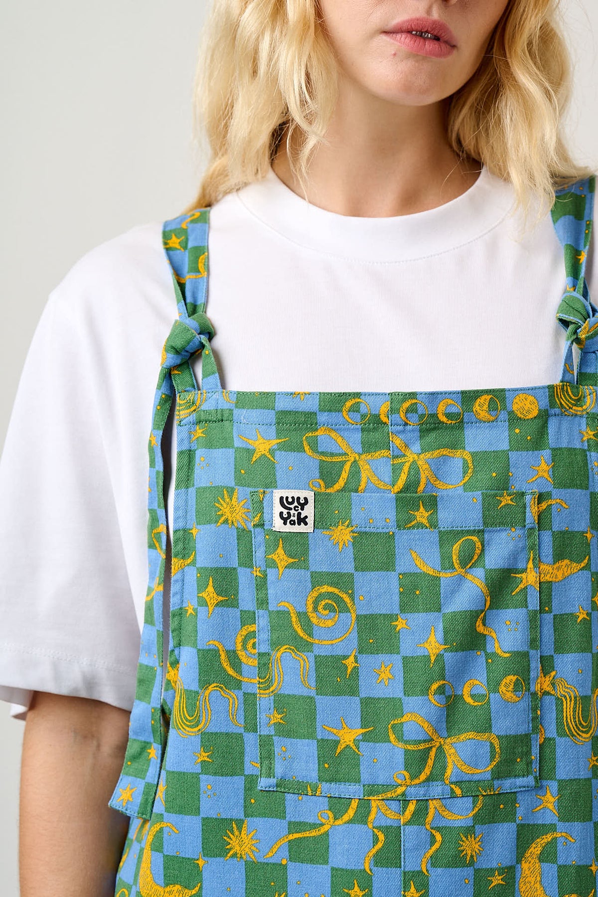 Original - Cotton Dungaree in Celestial Checkerboard