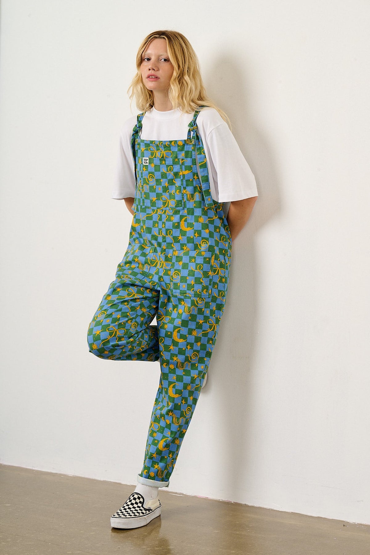 Original - Cotton Dungaree in Celestial Checkerboard