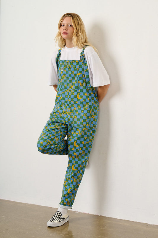 Original - Cotton Overalls in Celestial Checkerboard