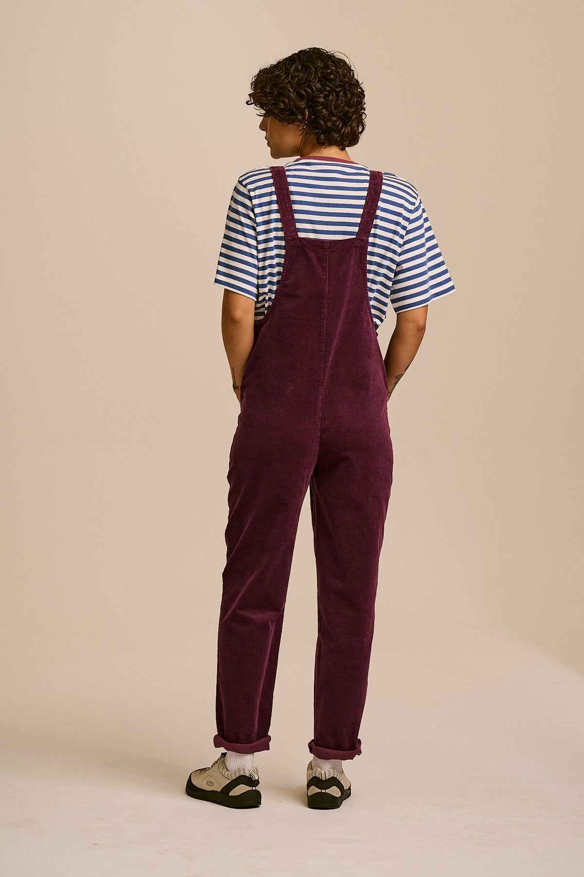 Original Straight Leg Overalls - Organic Cotton Corduroy in Grape Wine