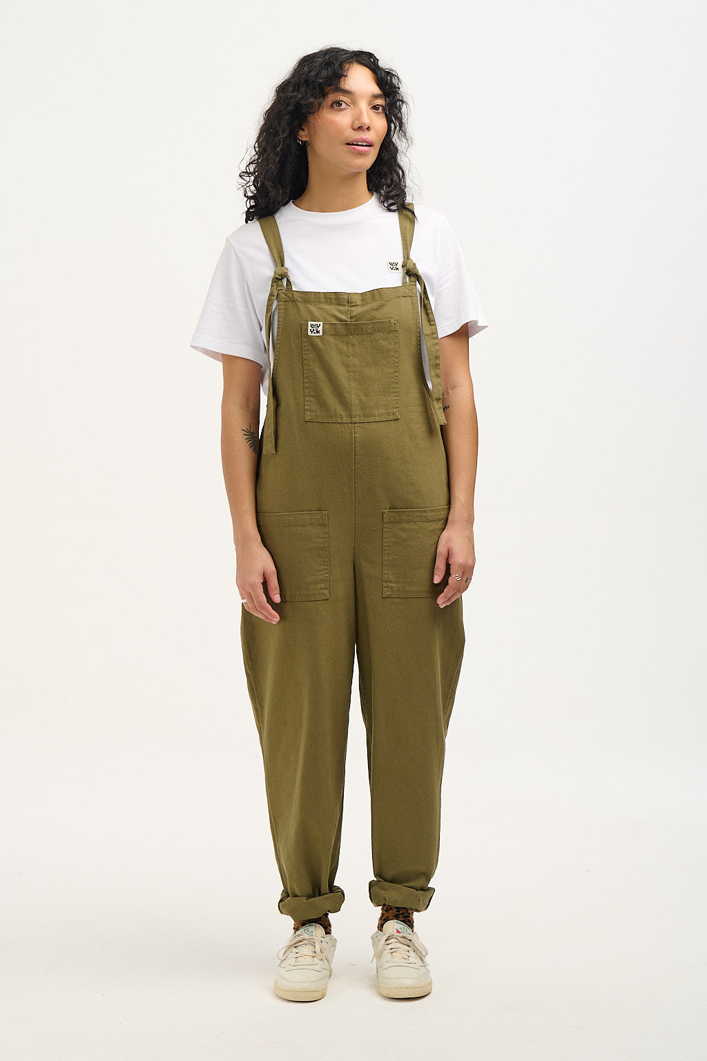 Original - Cotton Dungarees in Dark Olive