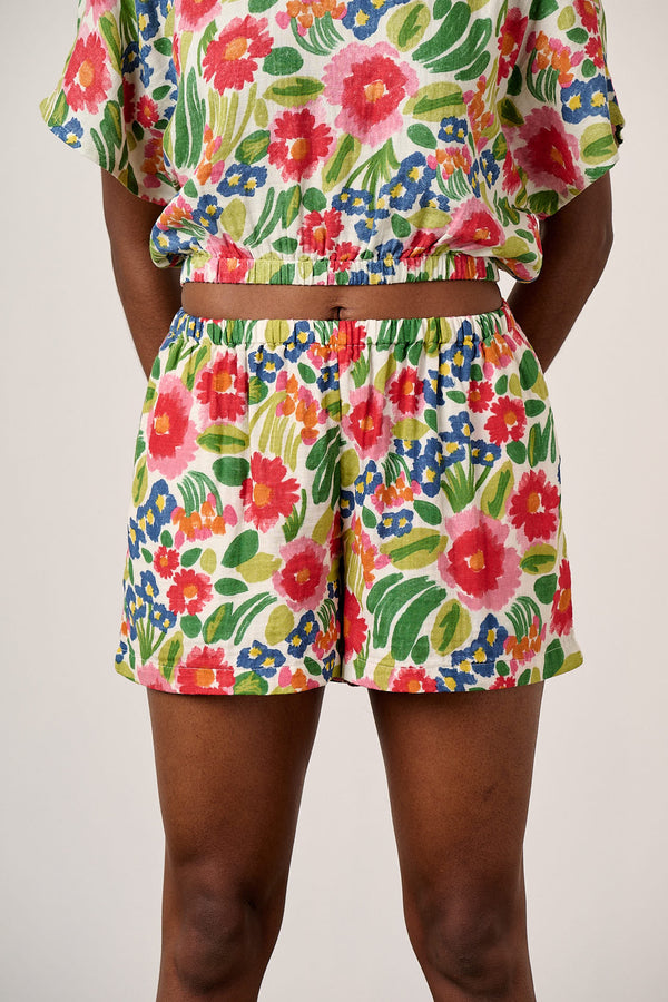 Popan - Cotton Shorts in Ivory Marie Print – Lucy & Yak US