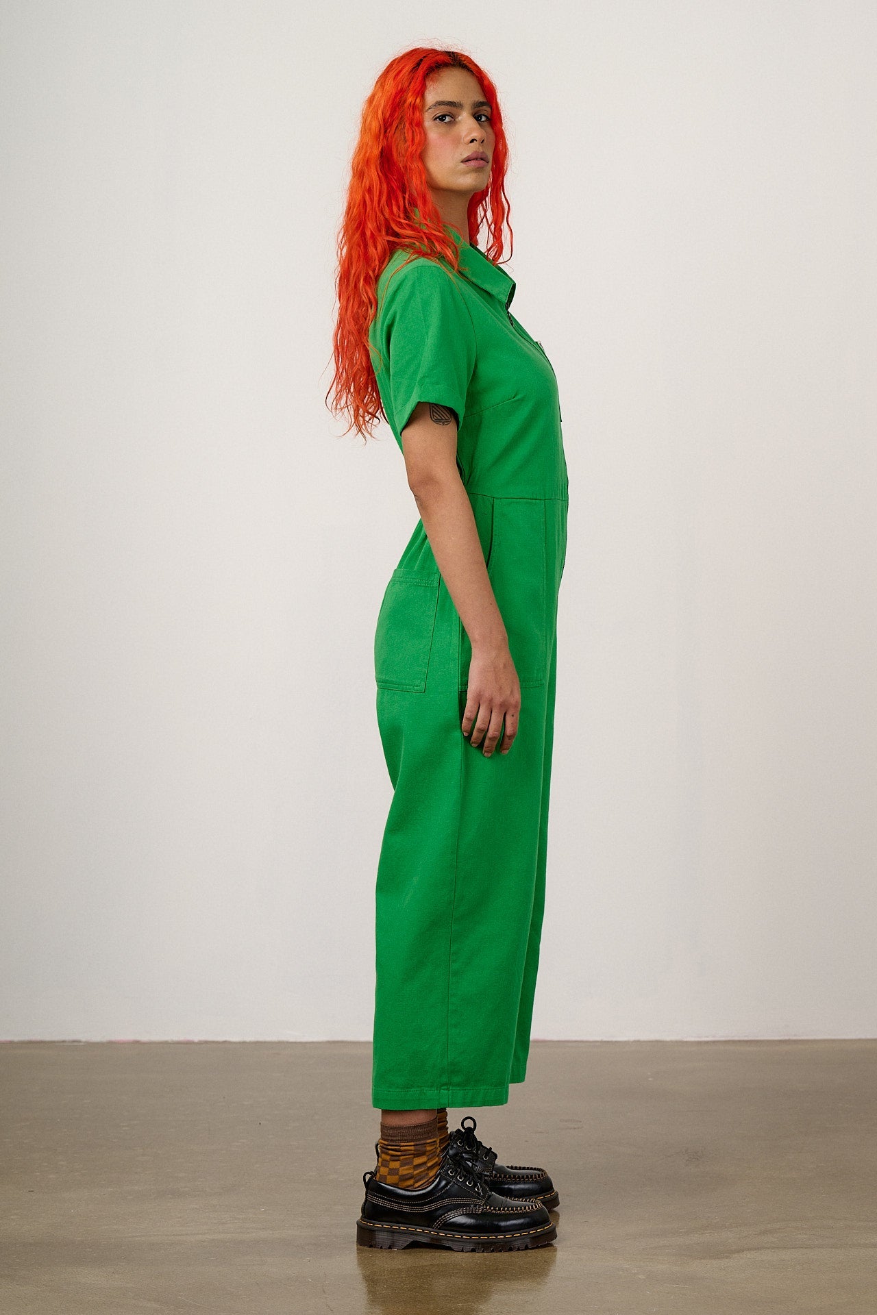 Ragan - Cotton Jumpsuit in Kelly Green