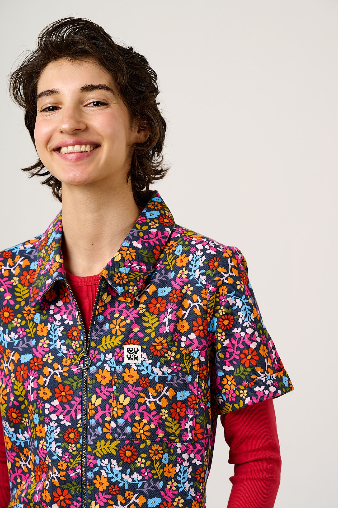 Ragan - Cotton Jumpsuit in Retro Picnic Floral