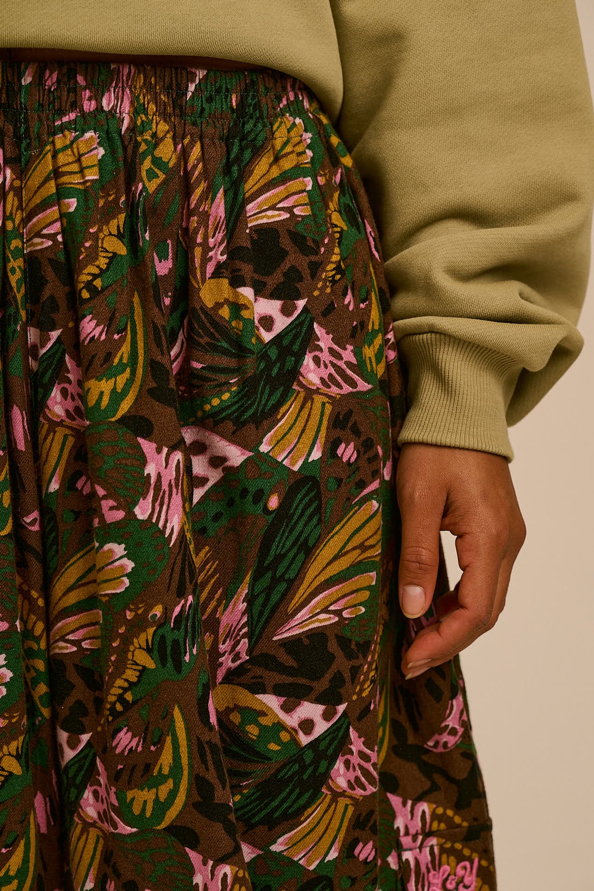 Rumi -  Brushed Cotton Ballon Trousers in Botanist Butterfly