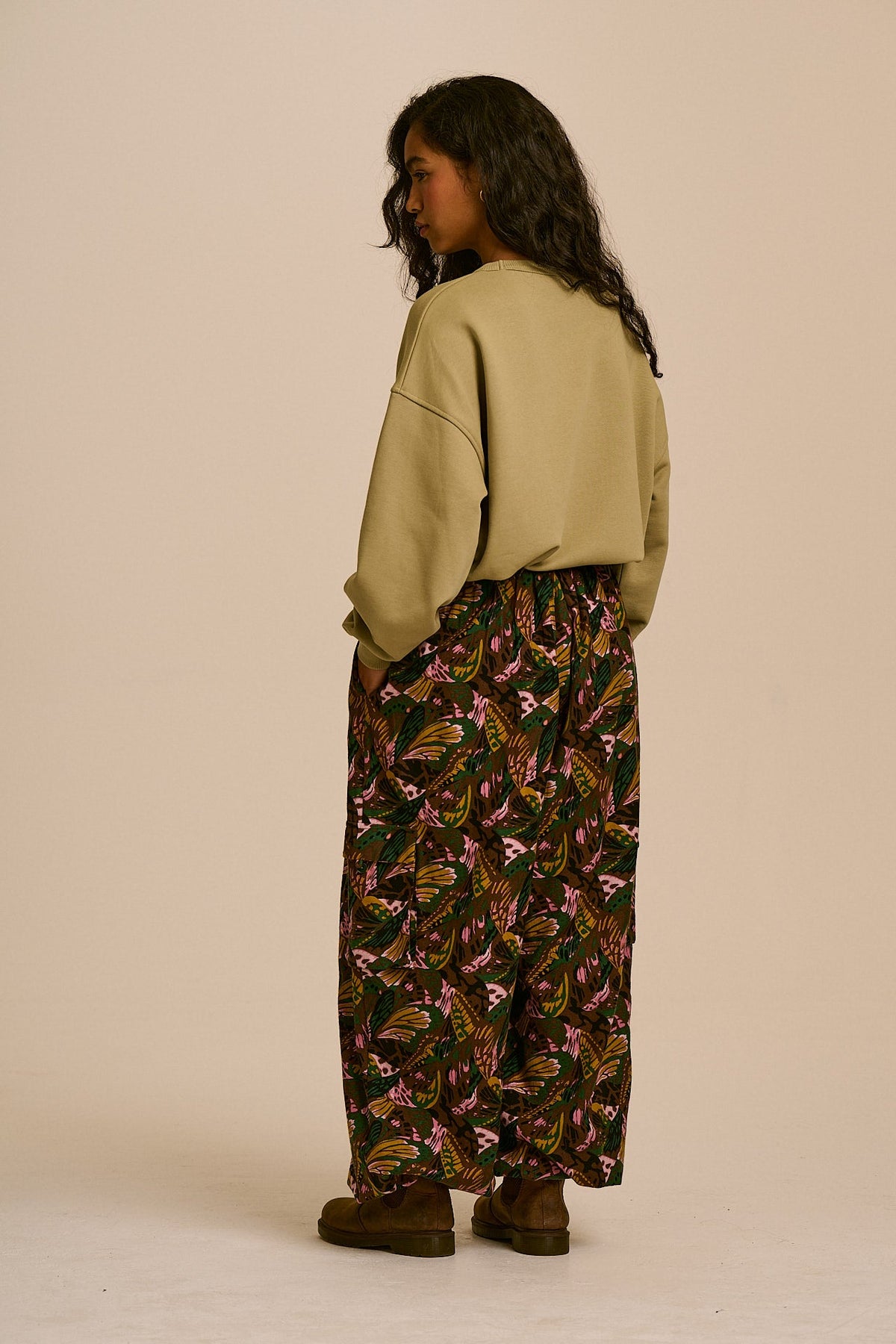 Rumi -  Brushed Cotton Ballon Trousers in Botanist Butterfly