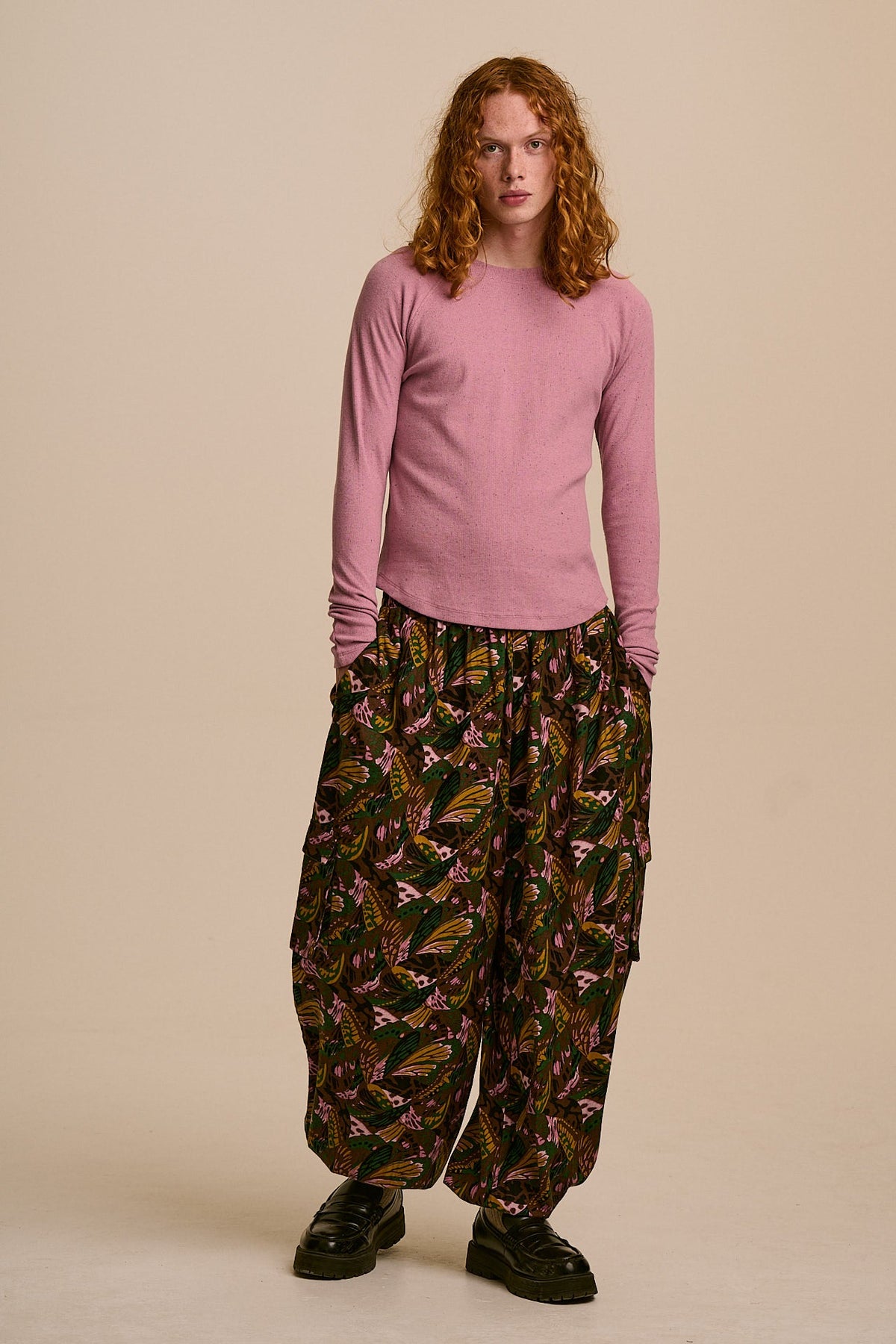Rumi -  Brushed Cotton Ballon Trousers in Botanist Butterfly
