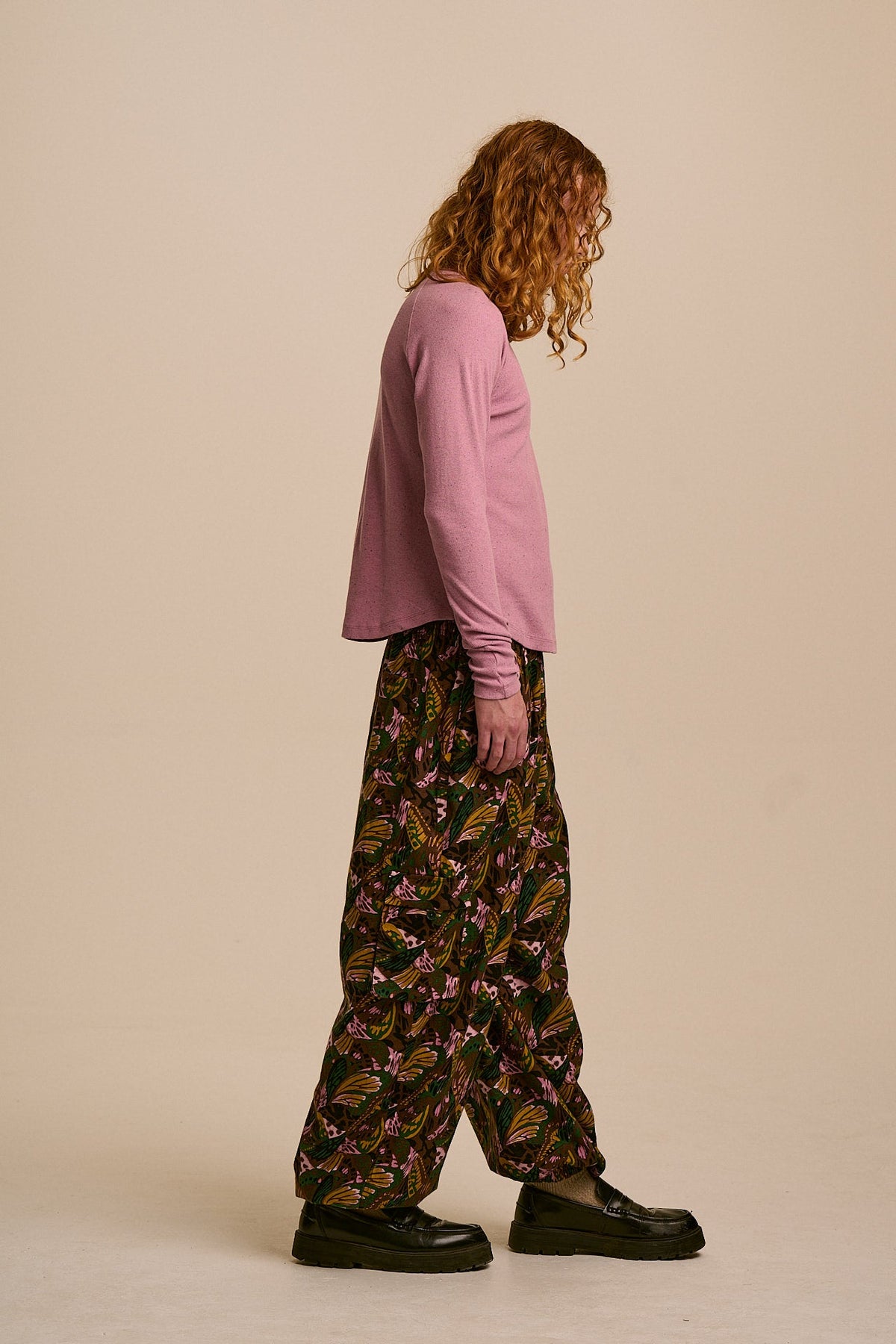 Rumi -  Brushed Cotton Ballon Trousers in Botanist Butterfly