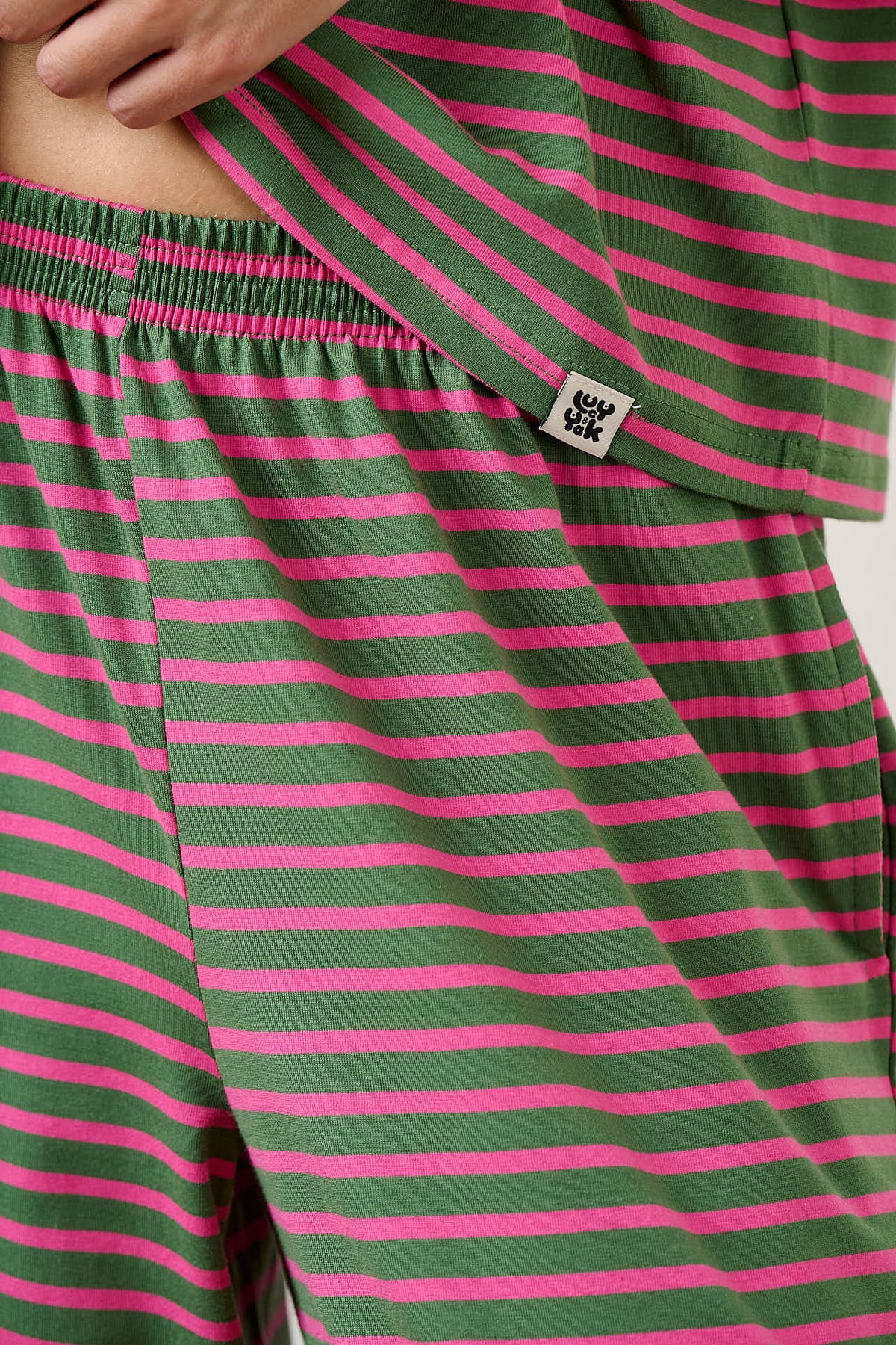 Sabrina - Pyjamas in Pink and Green Stripe