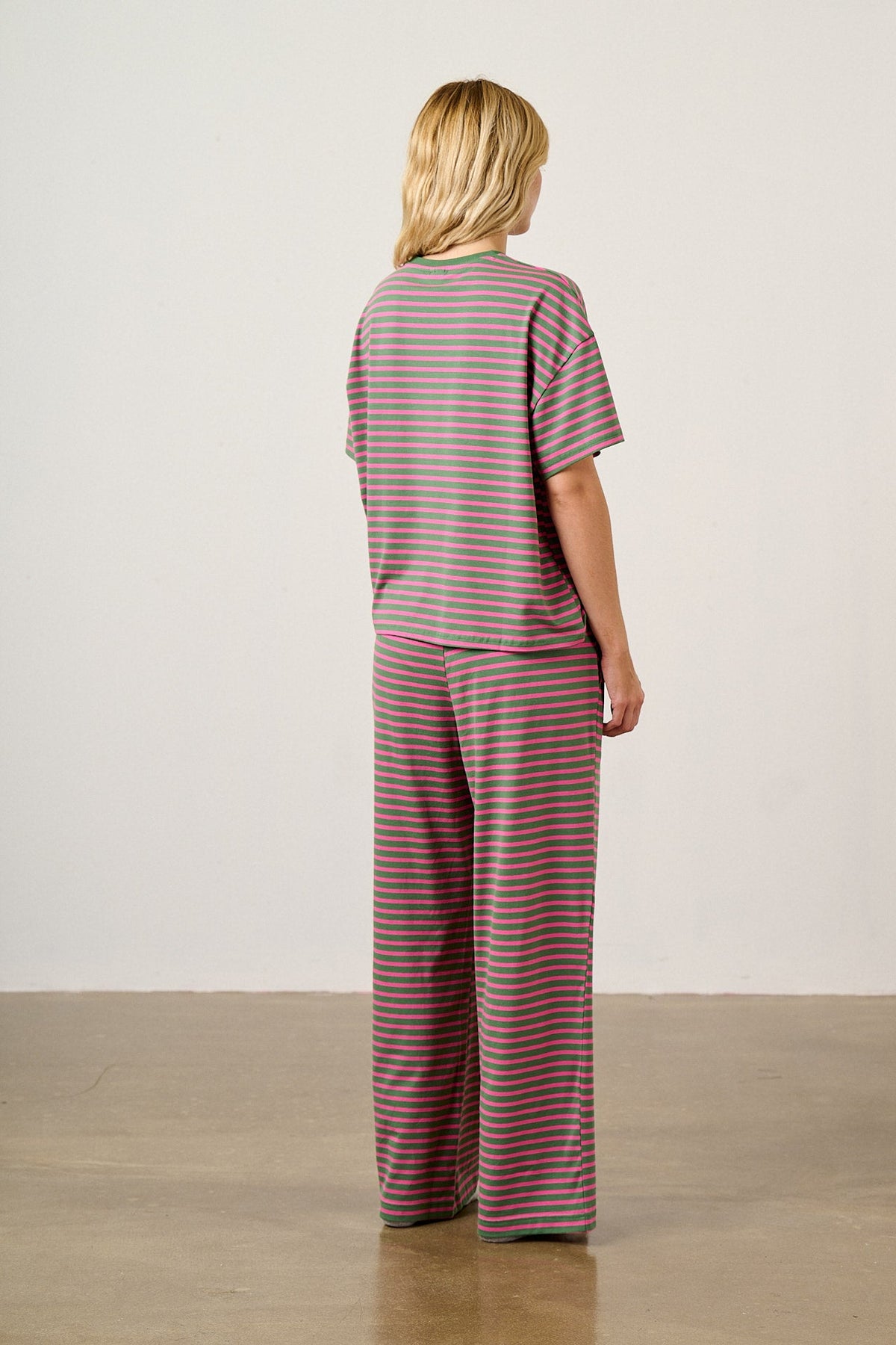 Sabrina - Pyjamas in Pink and Green Stripe
